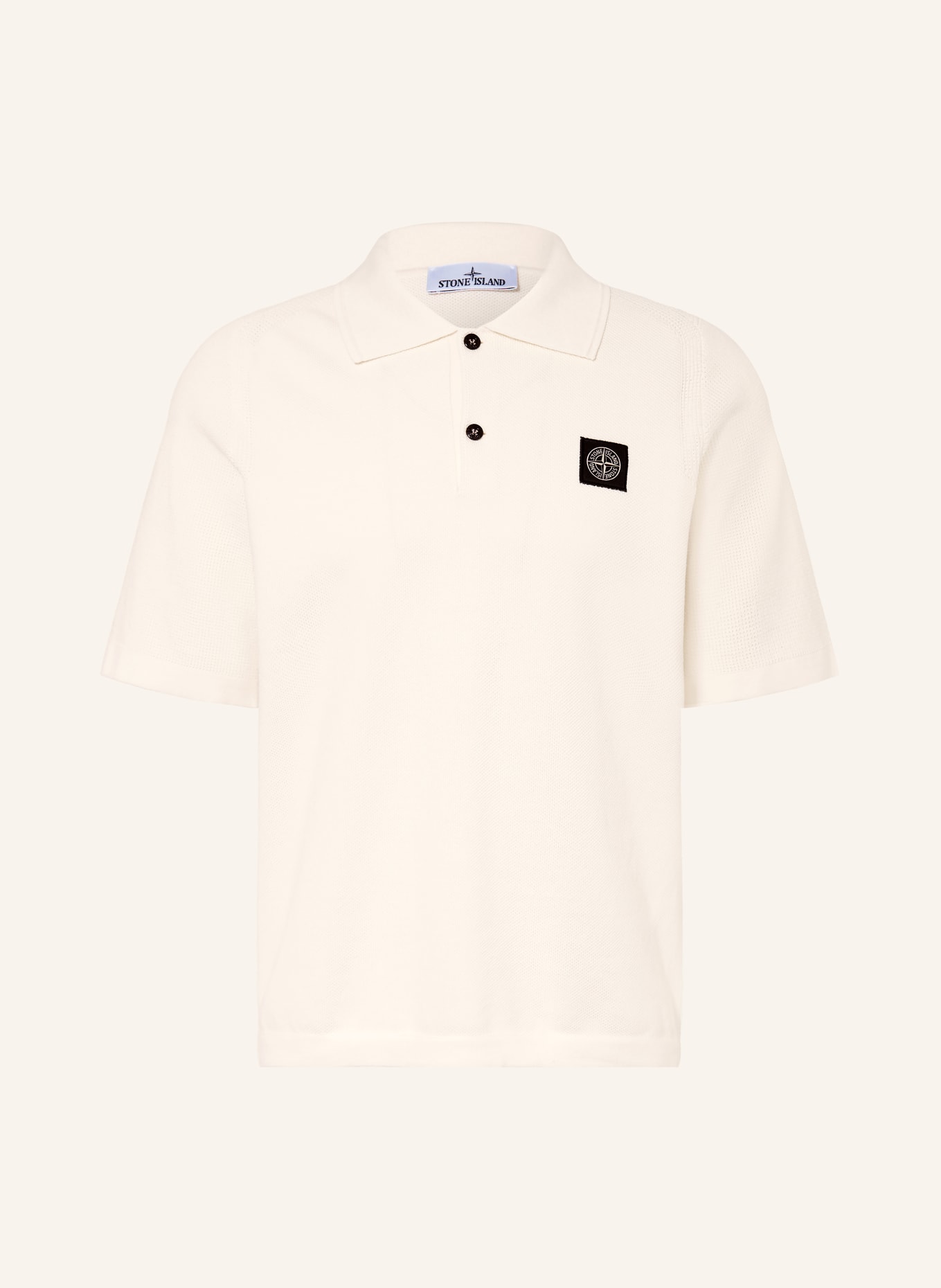 STONE ISLAND Strick-Poloshirt Loose Fit: ECRU