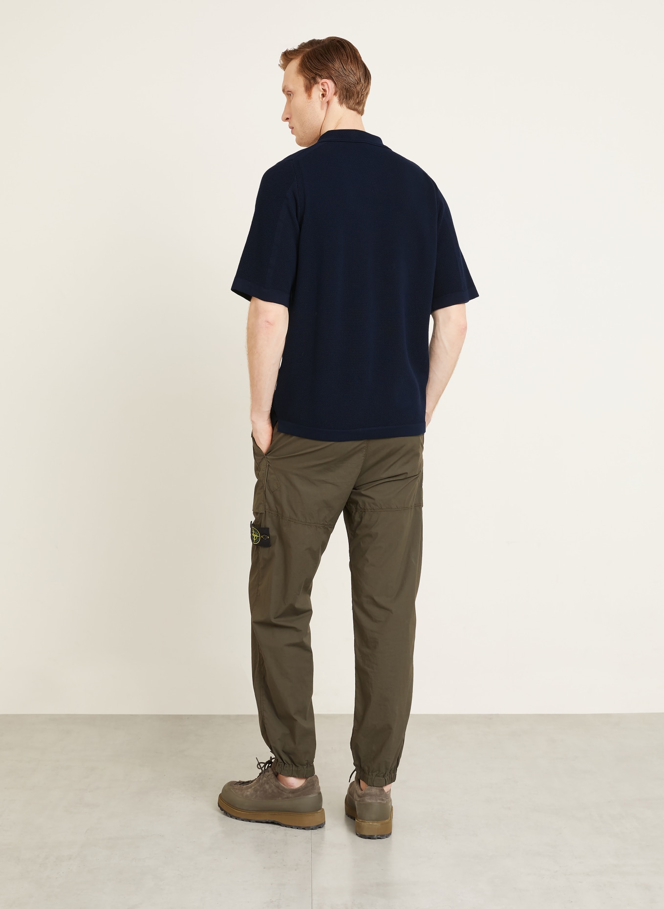 STONE ISLAND Strick-Poloshirt Loose Fit: DUNKELBLAU