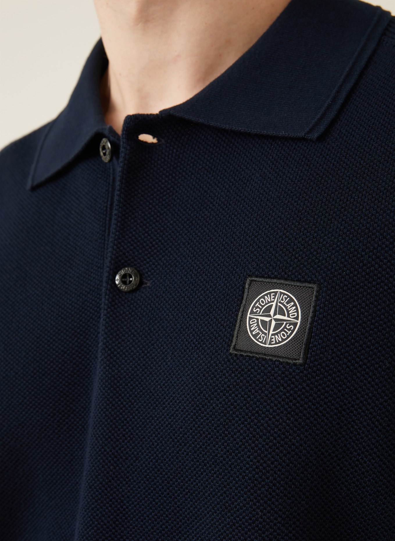 STONE ISLAND Strick-Poloshirt Loose Fit: DUNKELBLAU