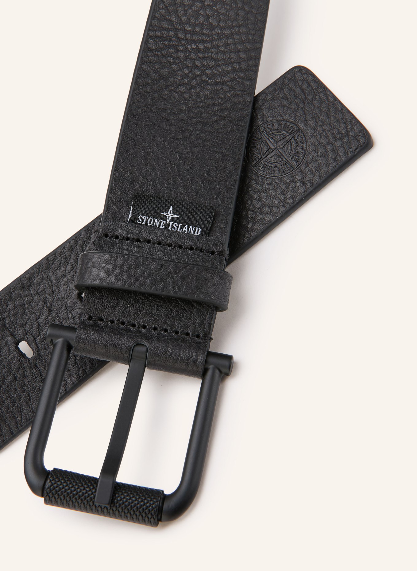 STONE ISLAND Ledergürtel: SCHWARZ