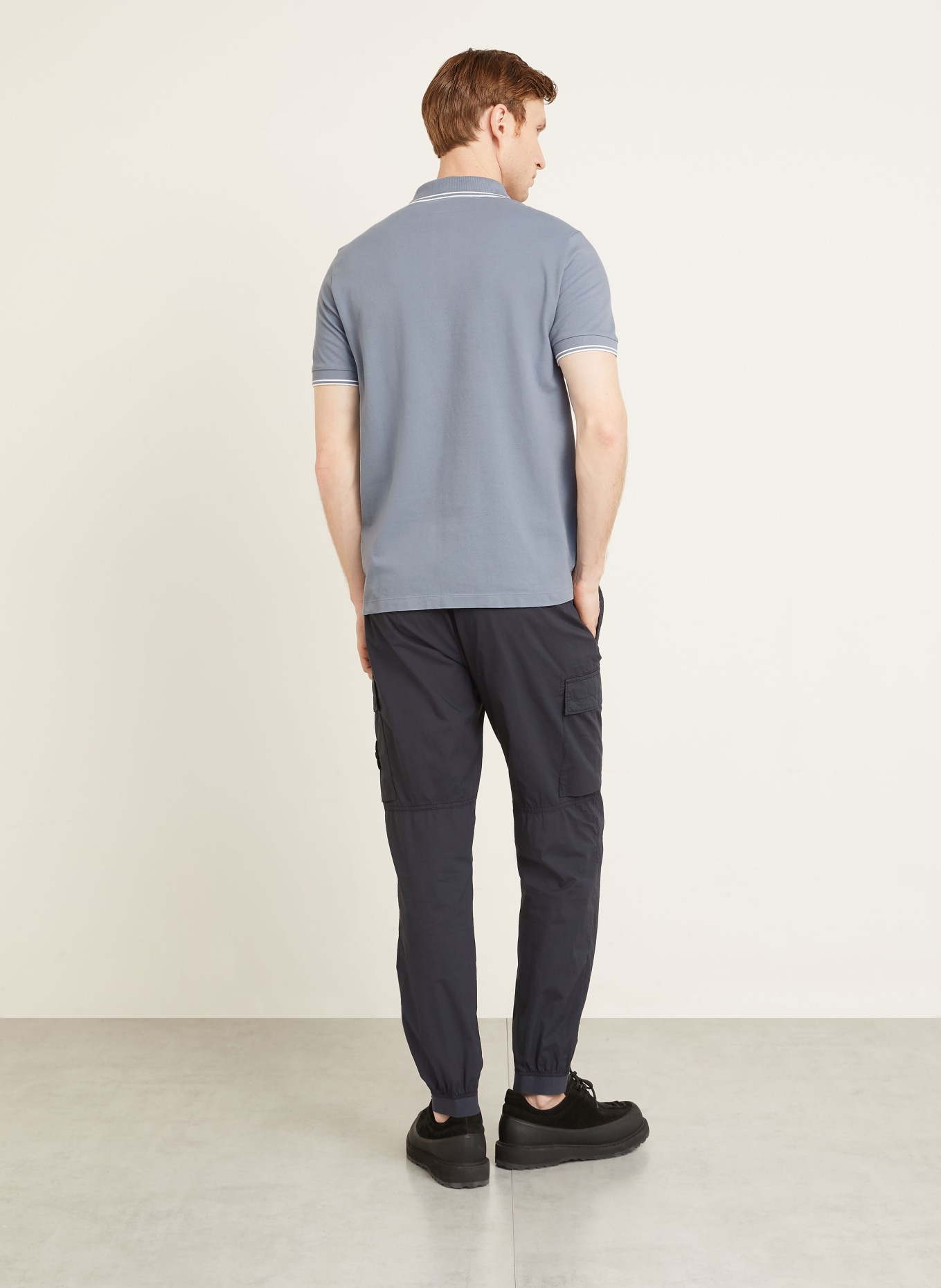 STONE ISLAND Piqué-Poloshirt: HELLBLAU / WEISS