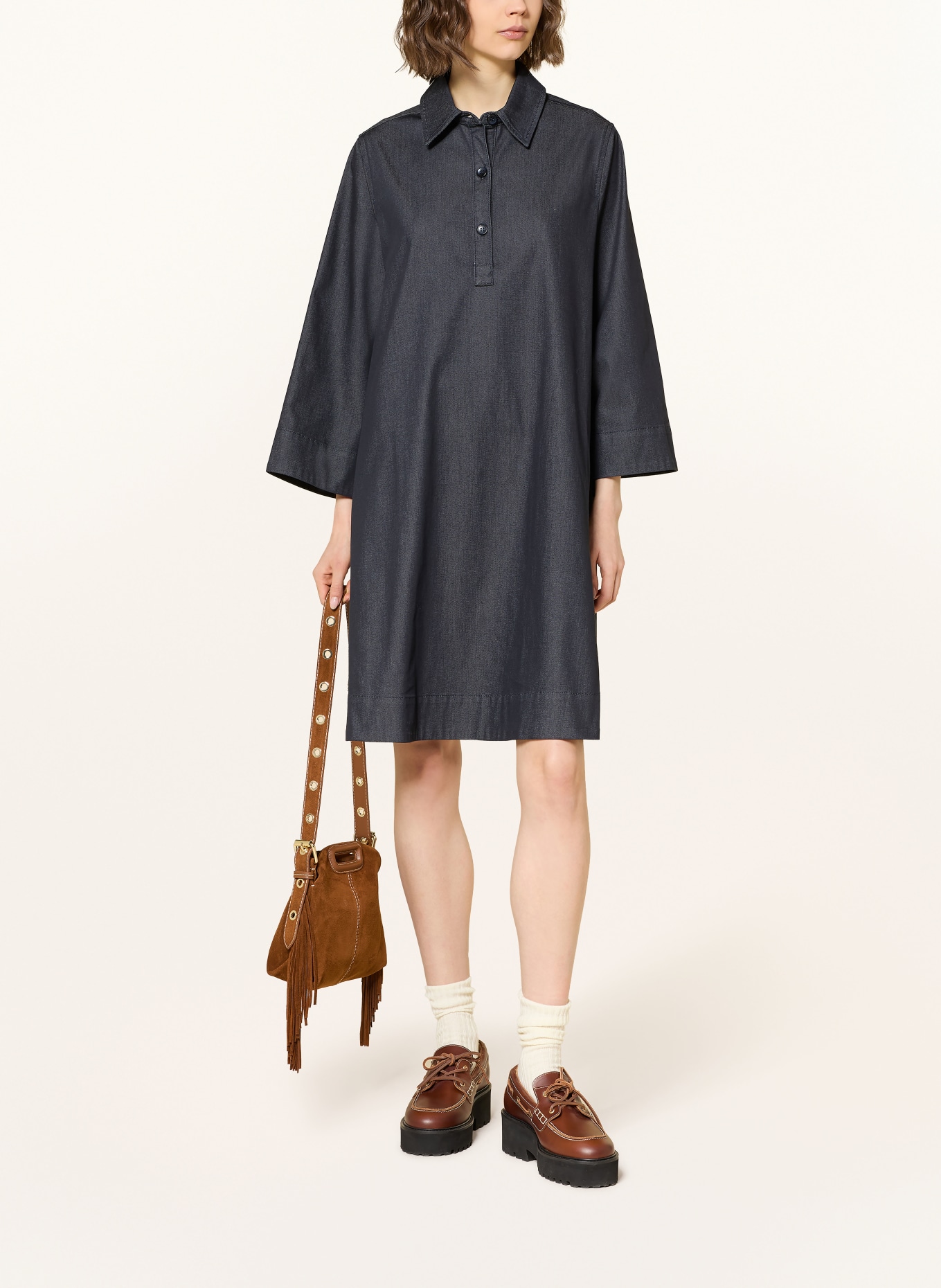 MRS & HUGS Košilové šaty v džínovém stylu: TMAVĚ ŠEDÁ