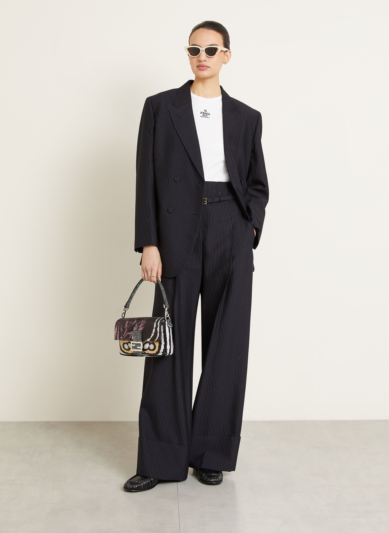 FENDI Marlenehose: DUNKELBLAU