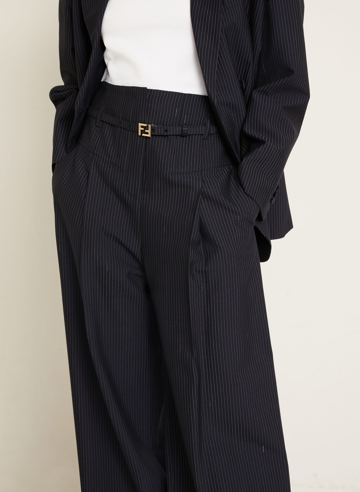 FENDI Marlenehose: DUNKELBLAU