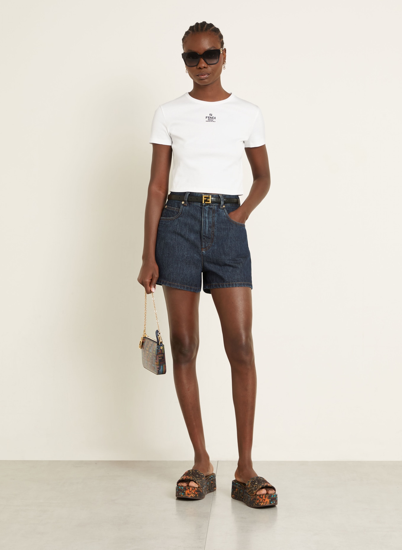 FENDI szorty jeansowe: GRANATOWY