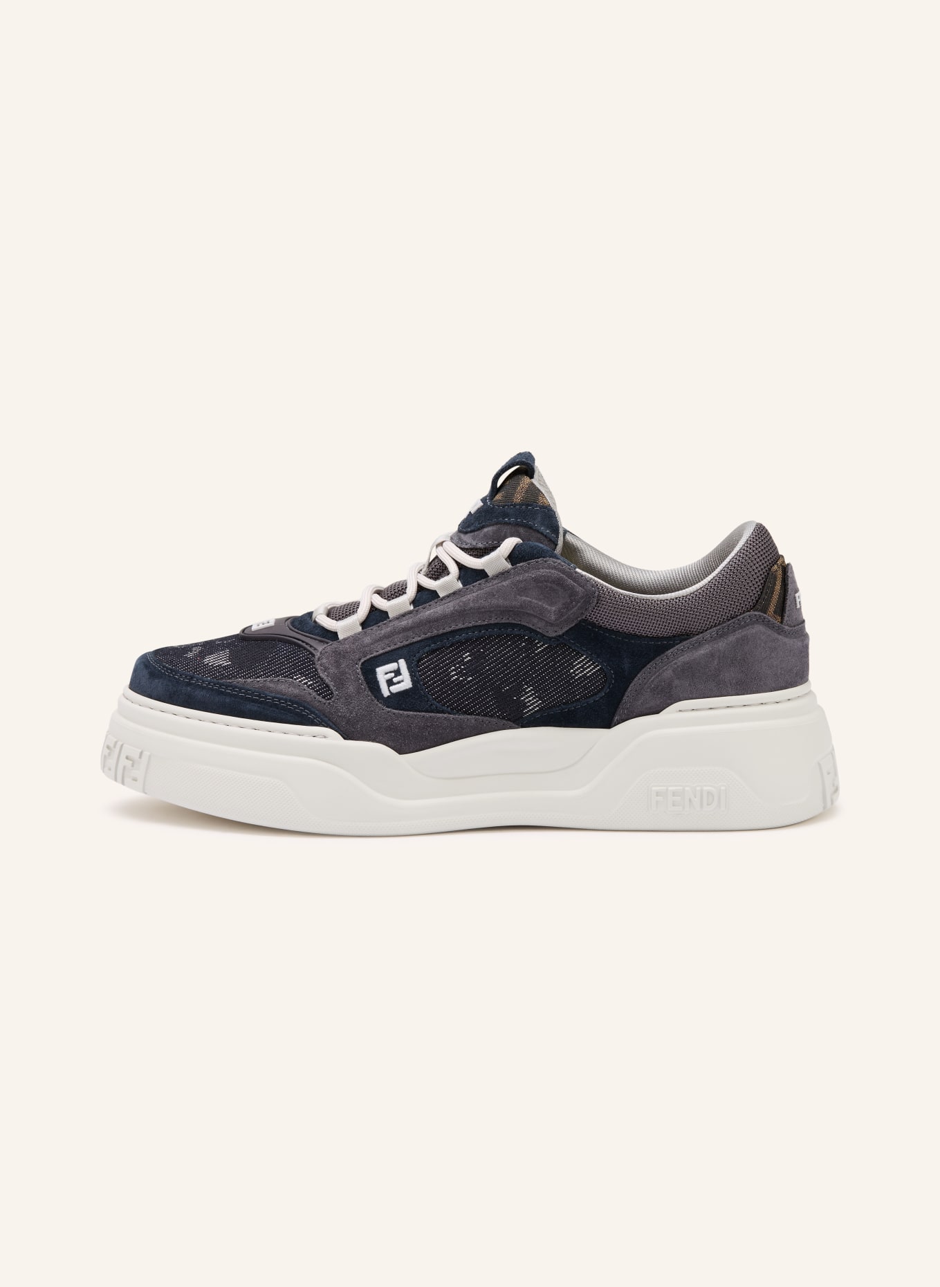 FENDI FORCE sneakers: DARK BLUE / LIGHT GRAY / DARK GRAY