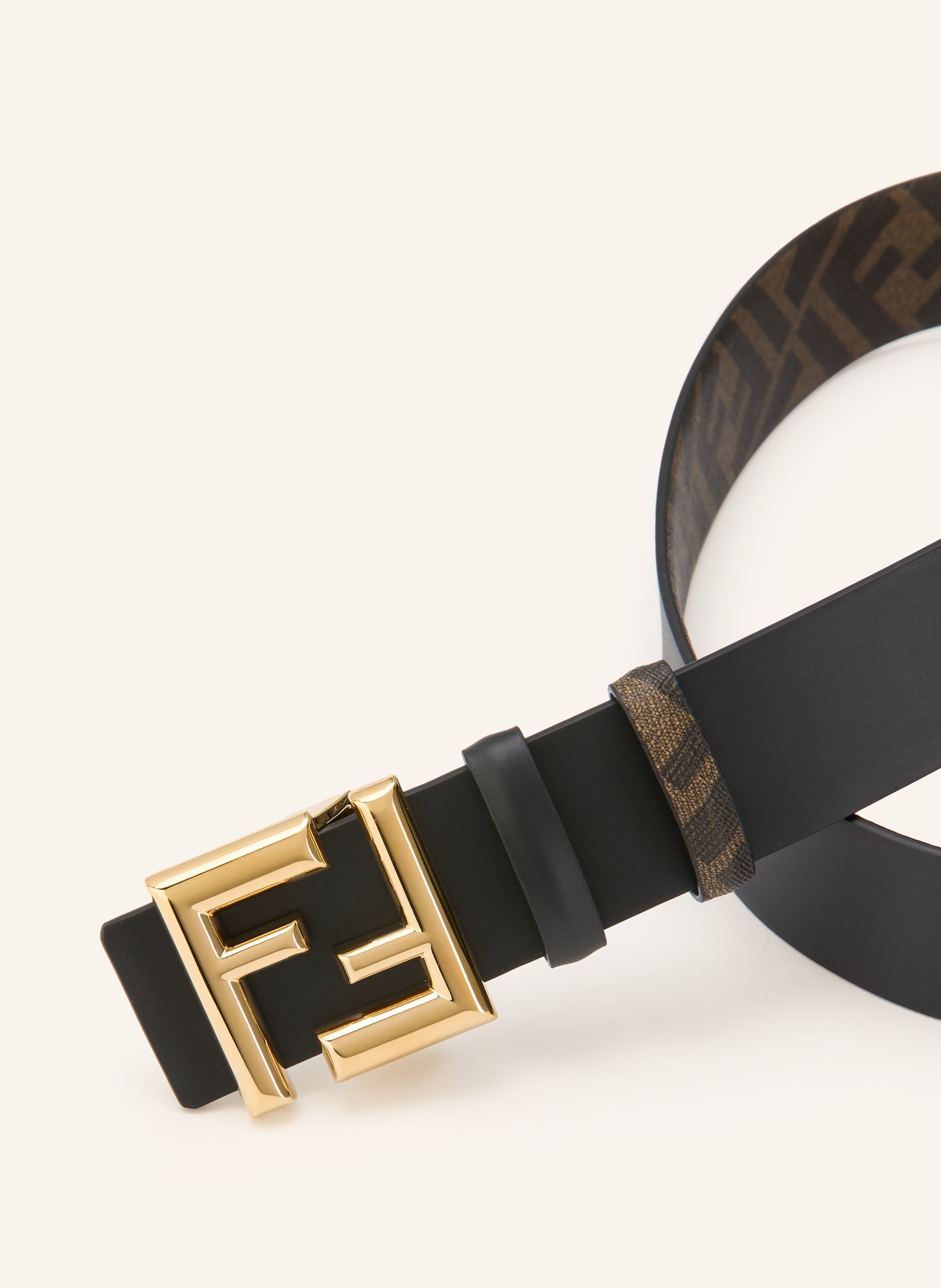 FENDI Reversible leather belt: BLACK / BROWN