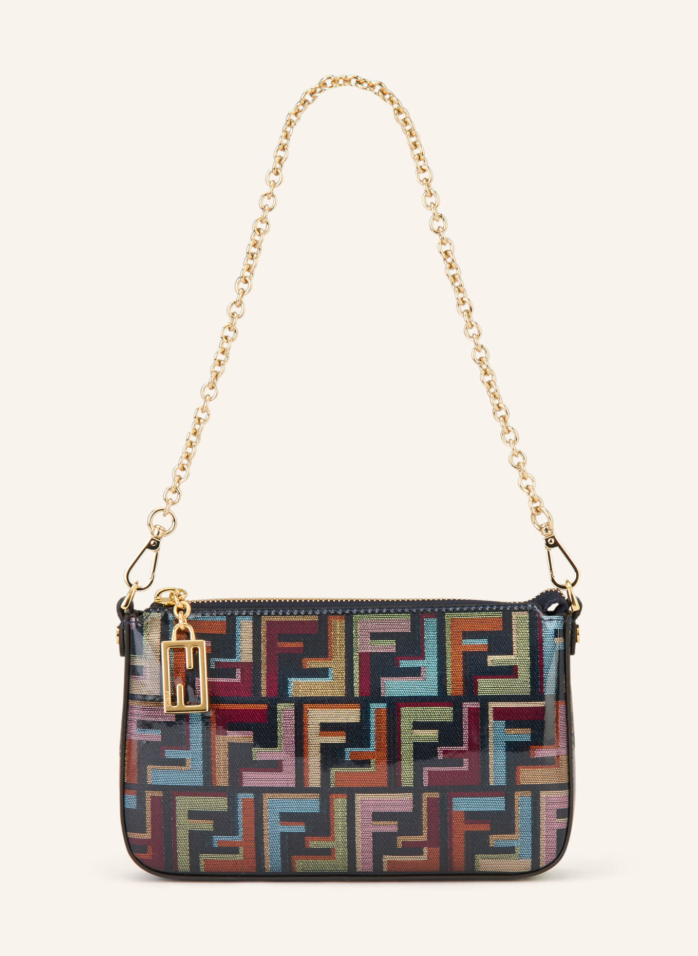 FENDI torba na ramię: GRANATOWY / CIEMNOPOMARAŃCZOWY / JASNOZIELONY