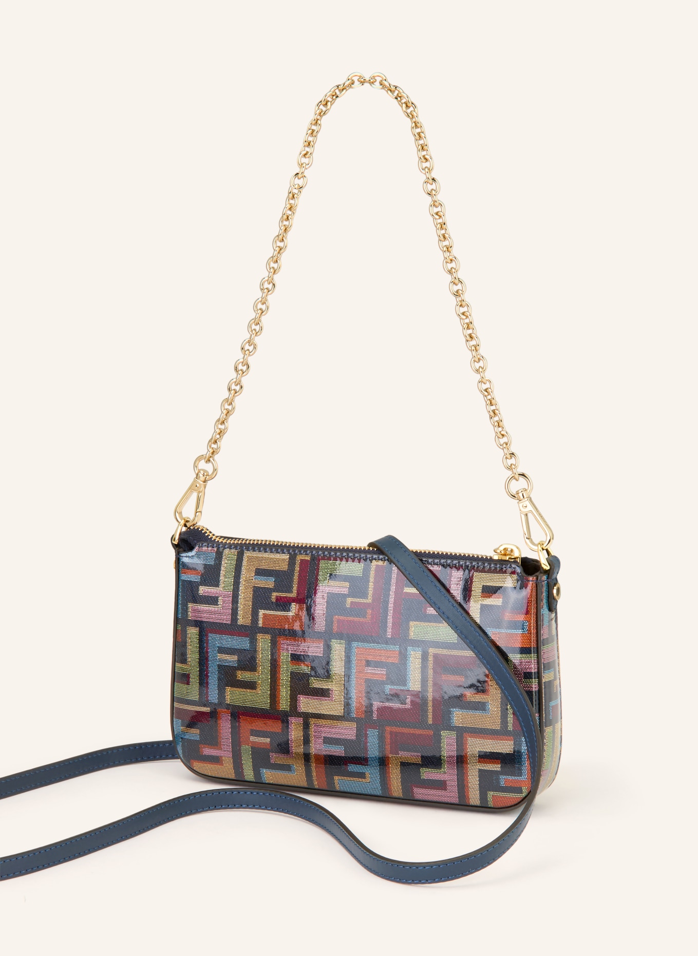 FENDI torba na ramię: GRANATOWY / CIEMNOPOMARAŃCZOWY / JASNOZIELONY