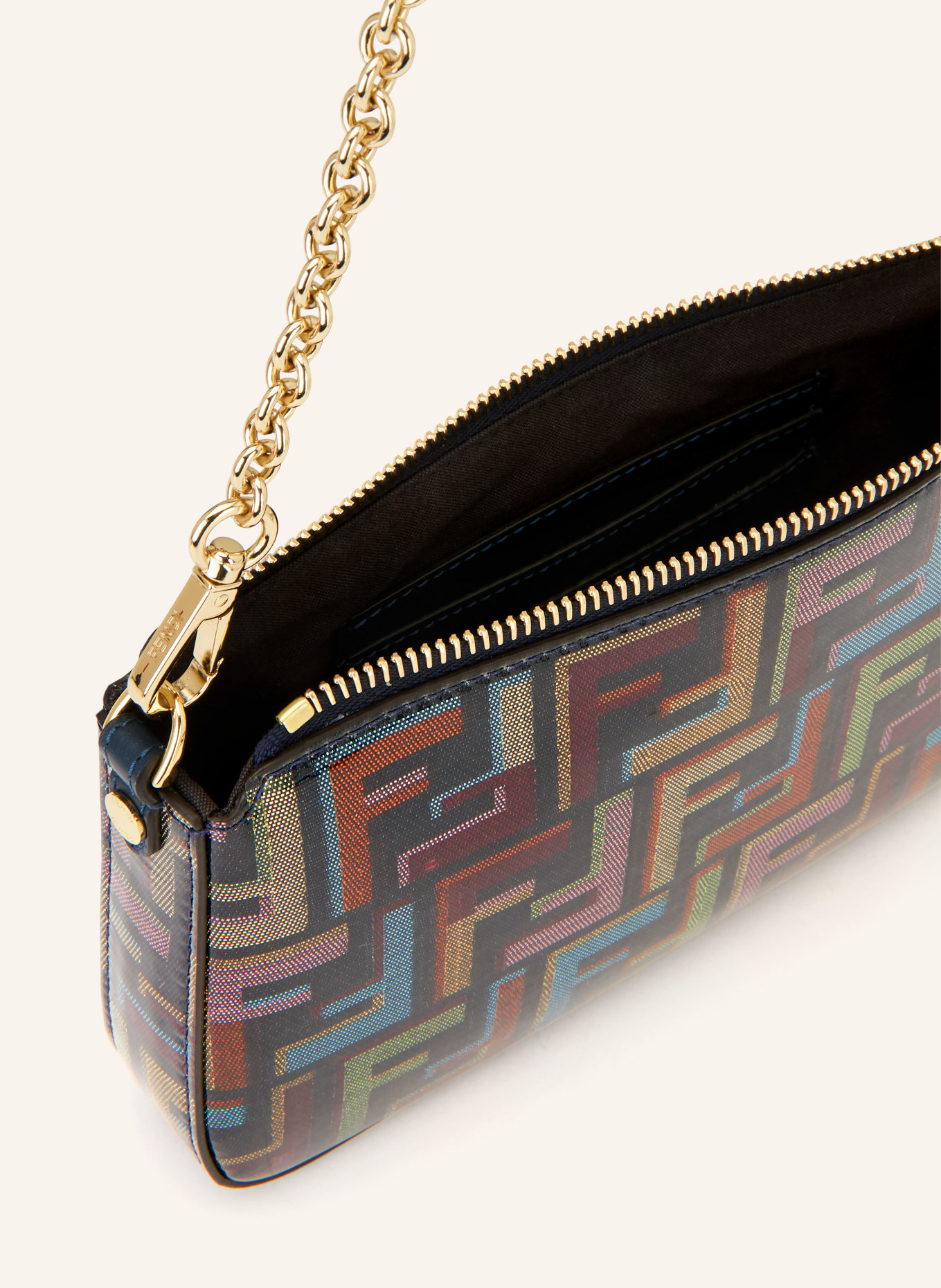 FENDI torba na ramię: GRANATOWY / CIEMNOPOMARAŃCZOWY / JASNOZIELONY