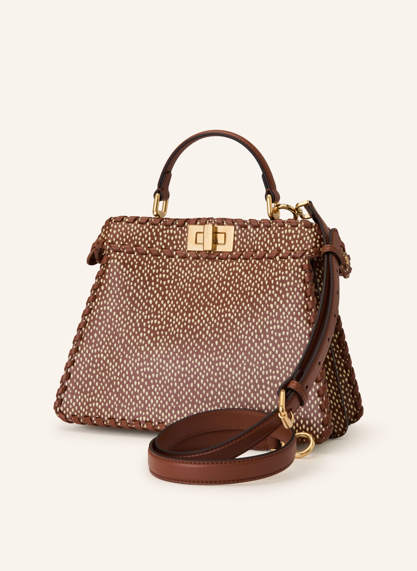 FENDI Torebka PEEKABOO ISEEU: BRĄZOWY / ZŁOTY / ŻÓŁTY