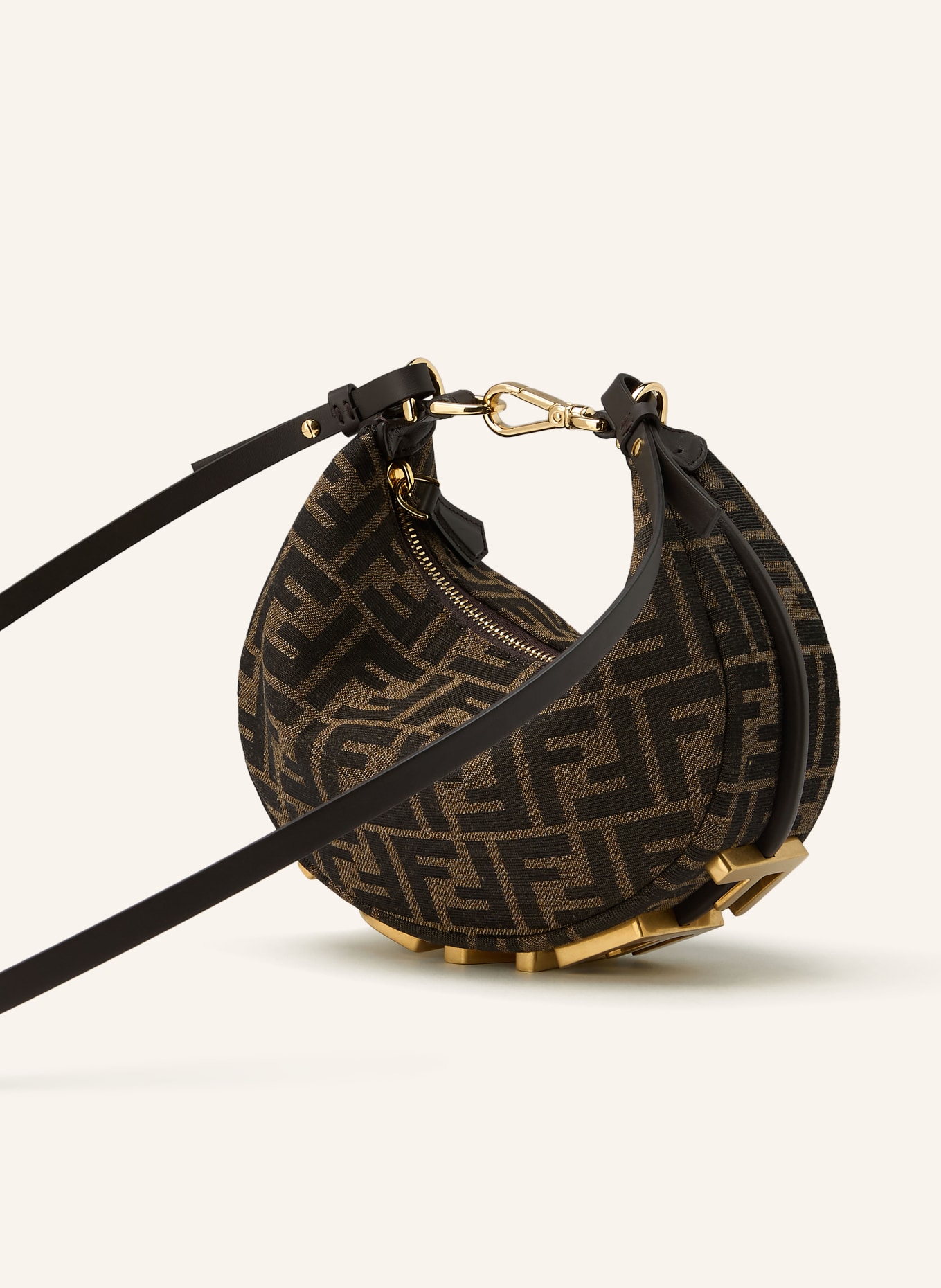 FENDI Umhängetasche FENDIGRAPH MINI: SCHWARZ / GOLD