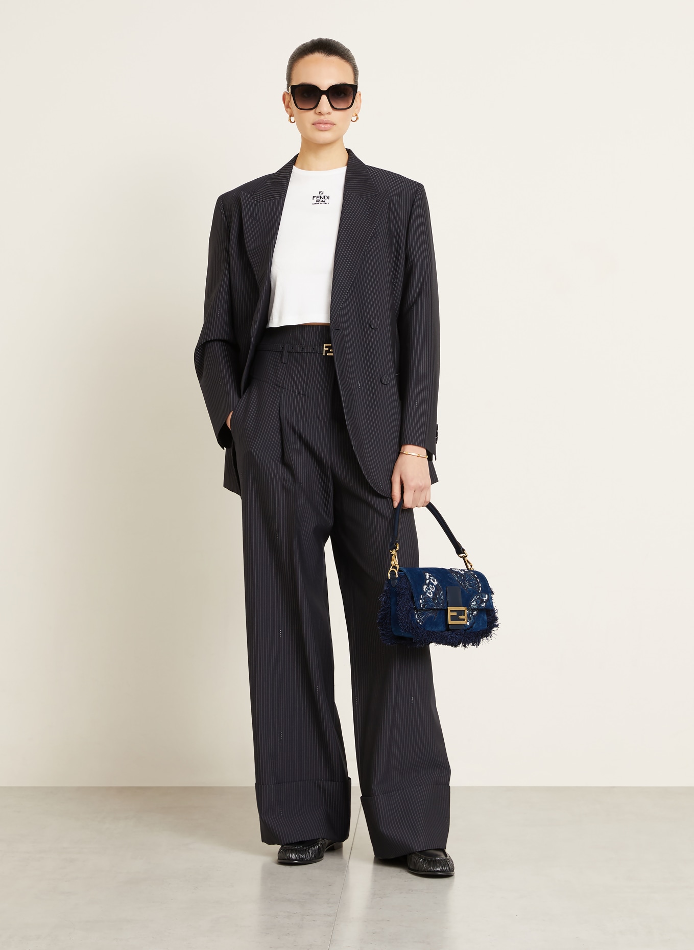 FENDI Kabelka BAGUETTE: MODRÁ / TMAVĚ MODRÁ