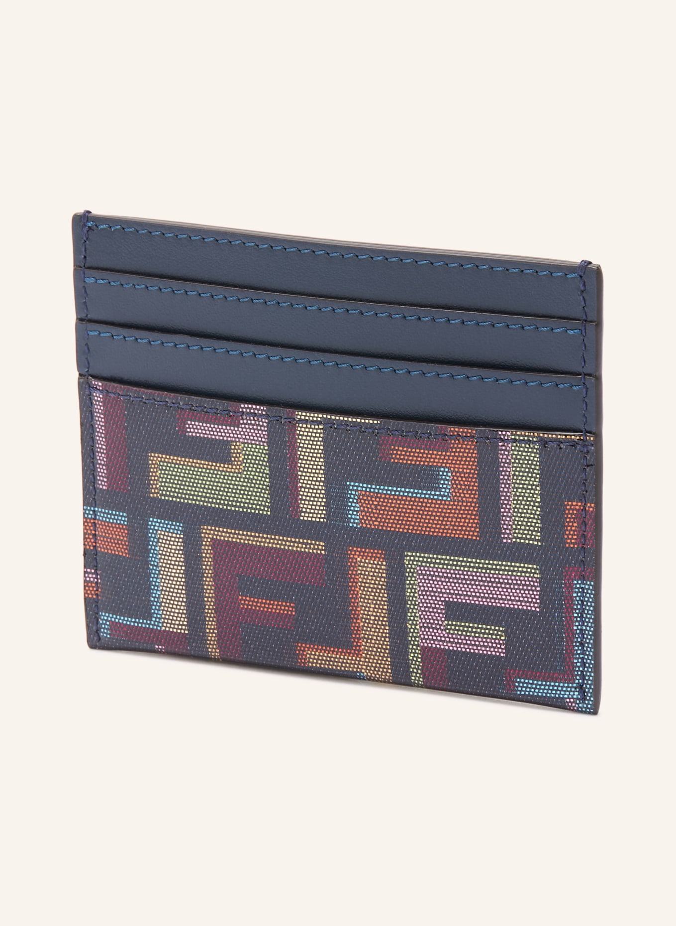 FENDI Kartenetui: DUNKELGRAU / GOLD / ORANGE