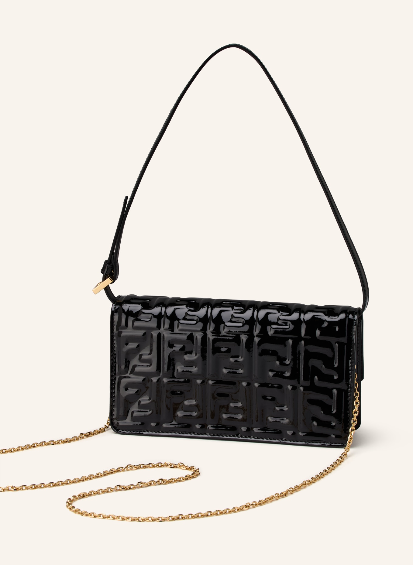 FENDI Portmonetka BAGUETTE do noszenia na ramieniu: CZARNY / ZŁOTY