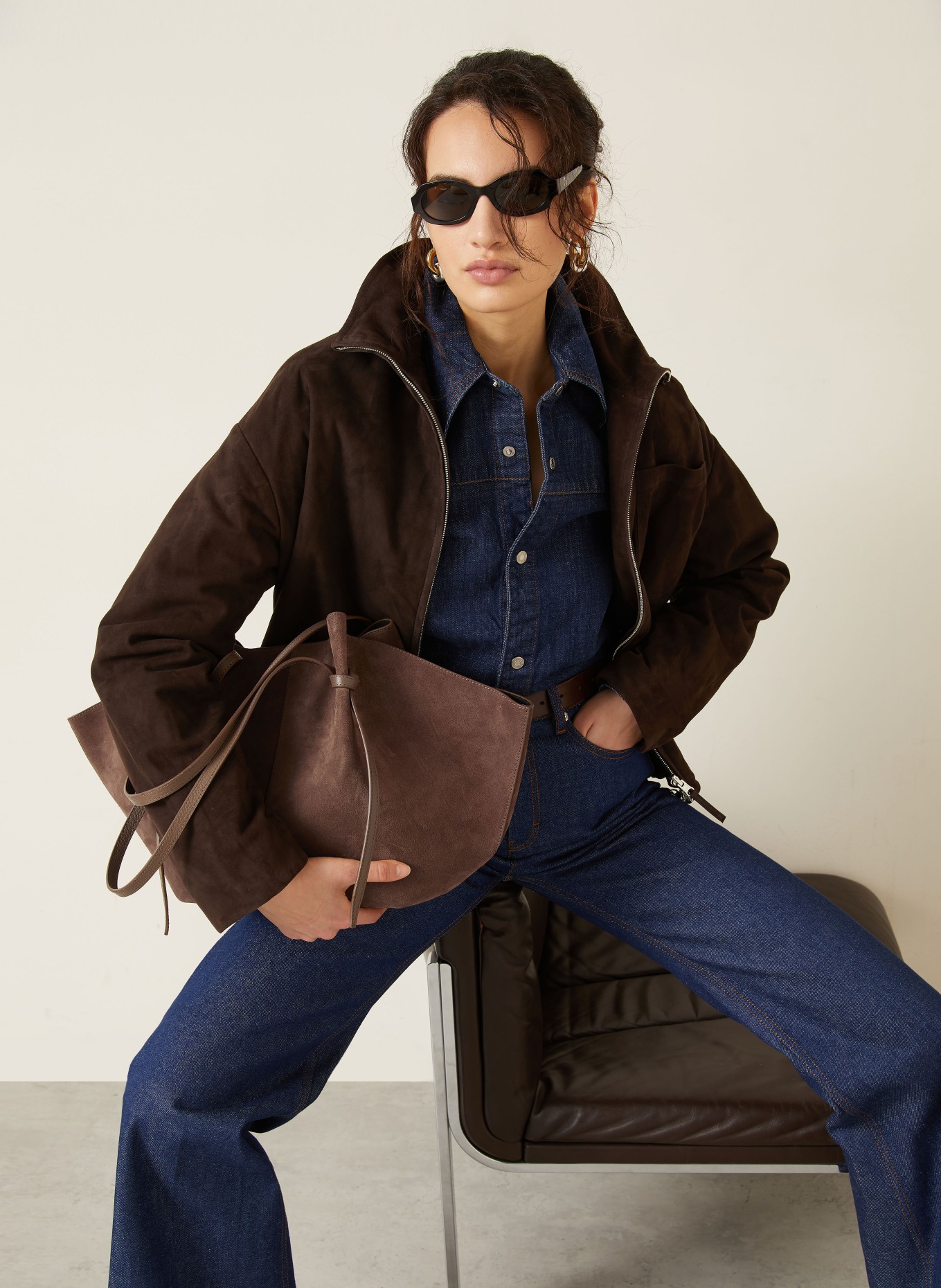 YUZEFI Shopper MOCHI LARGE: MARRON FONCÉ