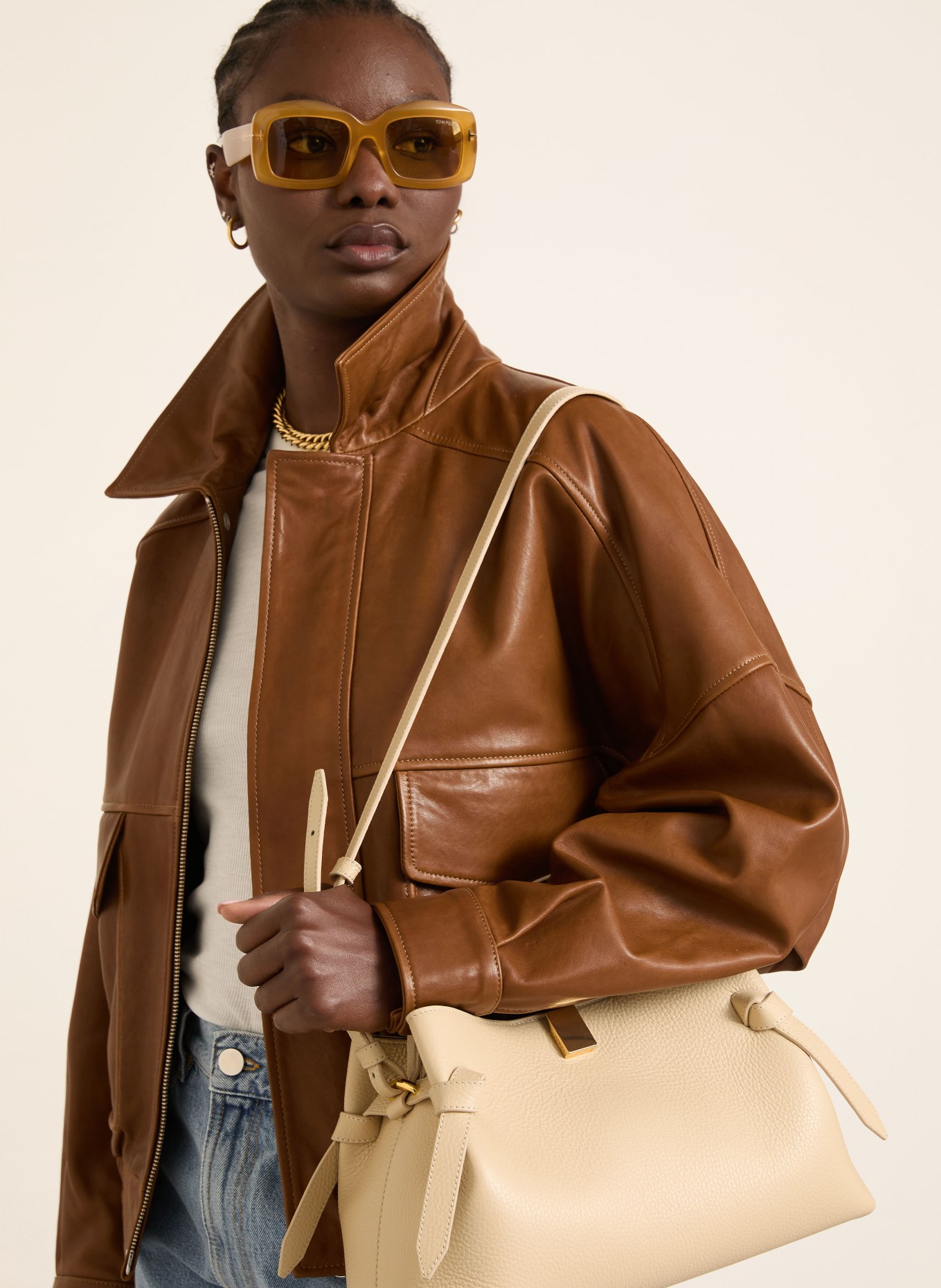 YUZEFI Sac à main GYOZA: CRÈME