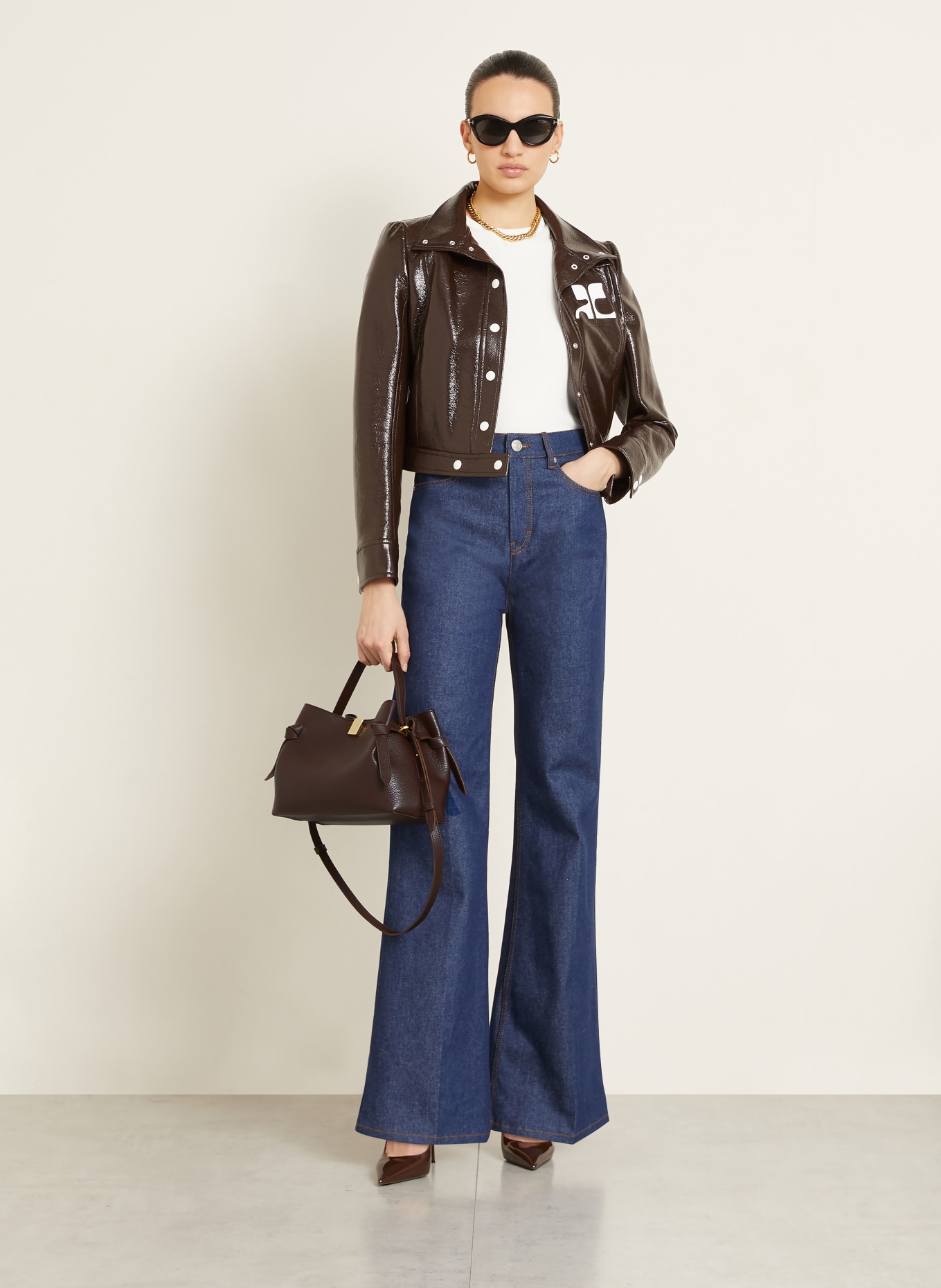 YUZEFI Handtasche GYOZA: DUNKELBRAUN / GOLD