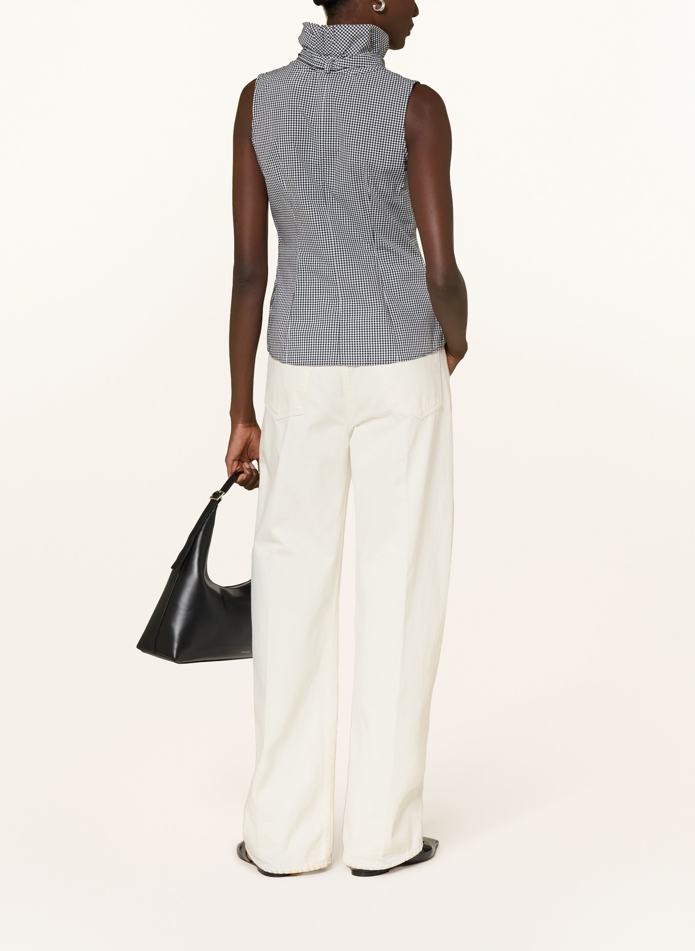 van Laack Blusentop VL-ADRIENN-XX mit Schluppe: SCHWARZ / WEISS