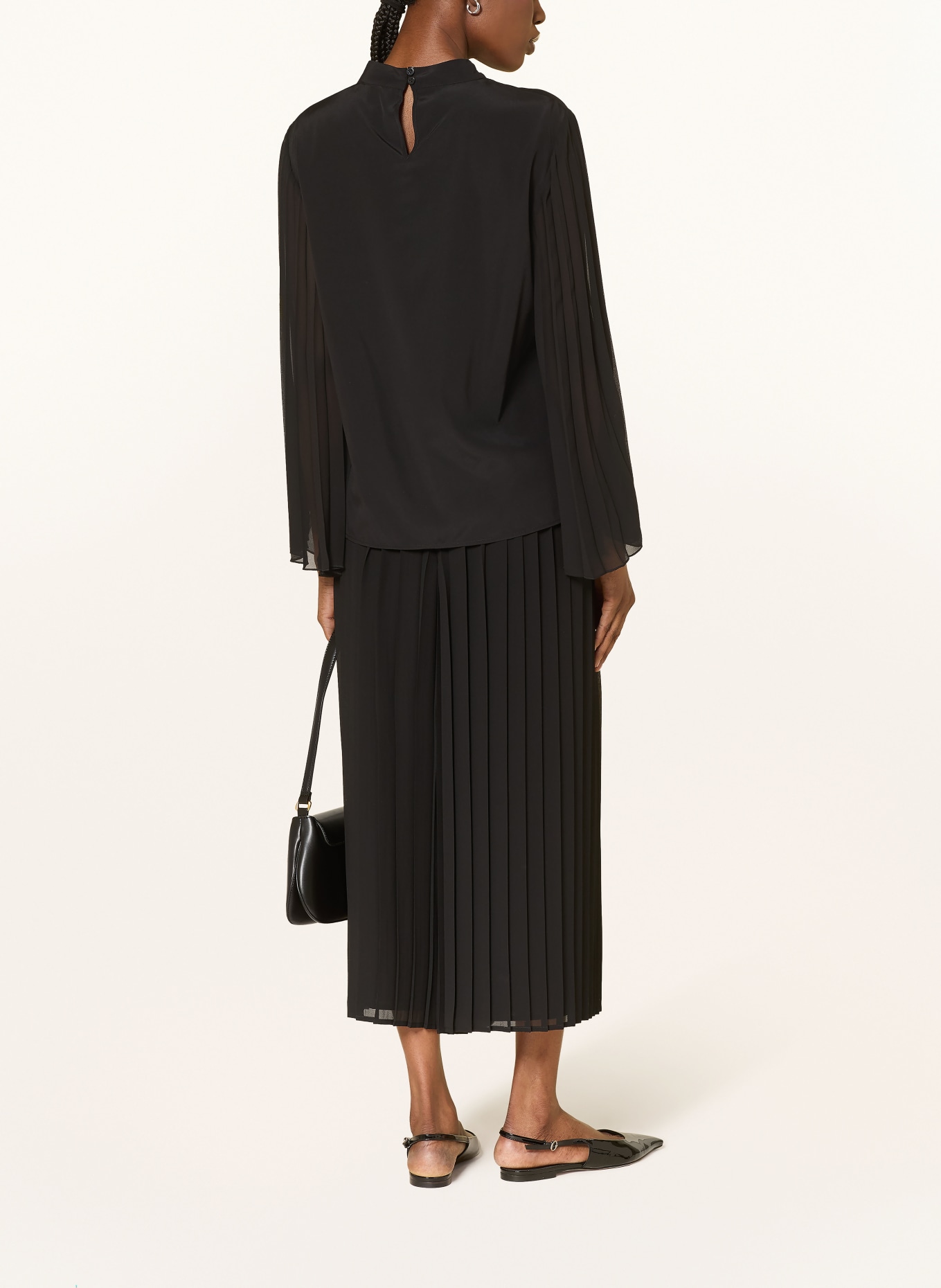 van Laack Blusenshirt VL-OZIAS-XX im Materialmix: SCHWARZ