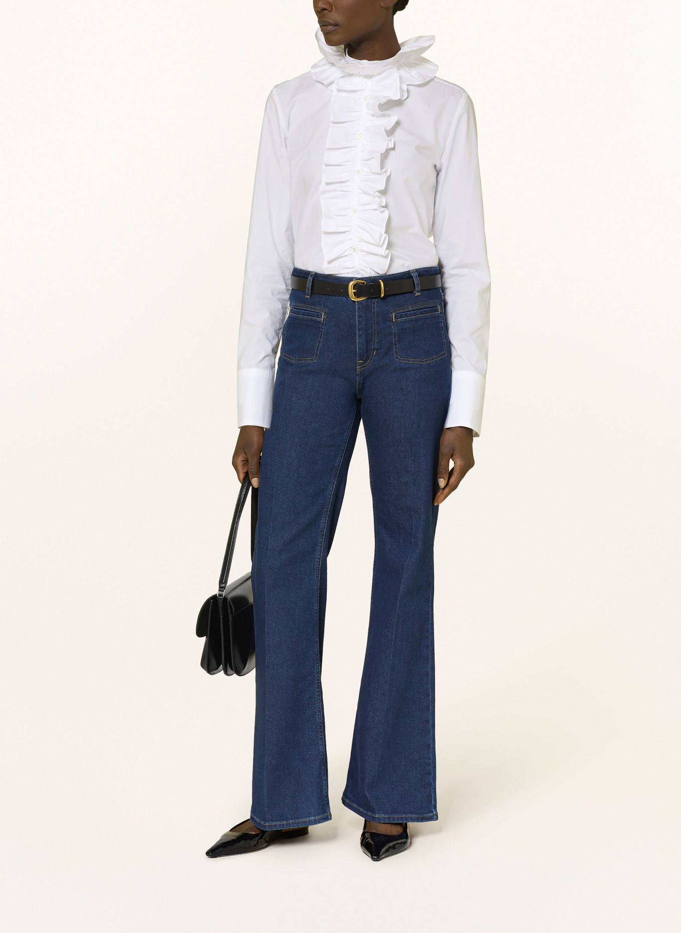 van Laack Bluse BATHIA mit abnehmbarem Kragen: WEISS