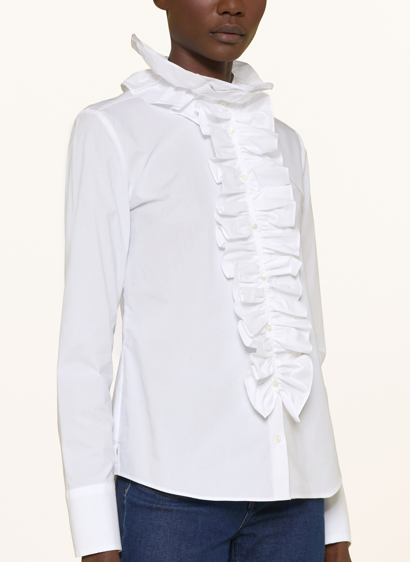 van Laack Bluse BATHIA mit abnehmbarem Kragen: WEISS