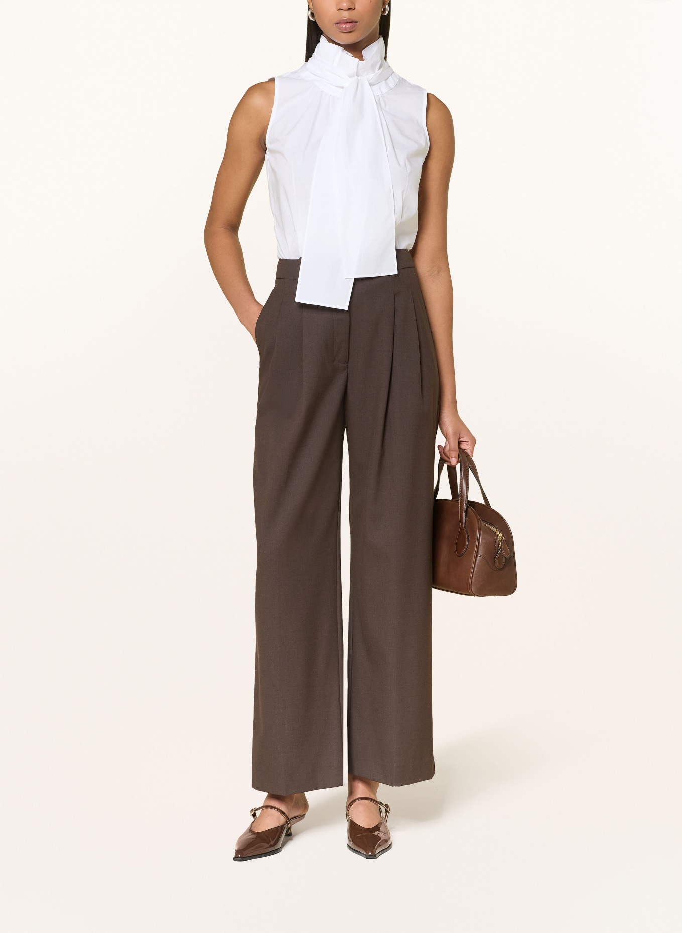 van Laack Bluzka VL-ADRIENN-XX z odpinanym kołnierzykiem: BIAŁY