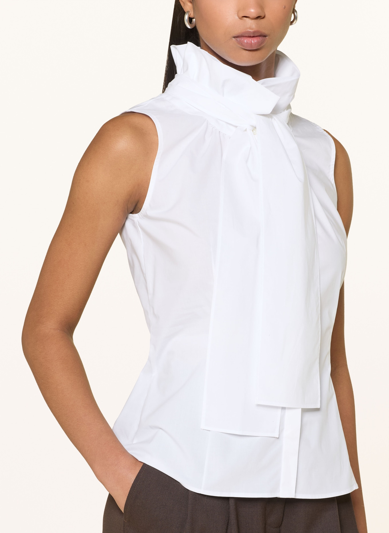 van Laack Bluzka VL-ADRIENN-XX z odpinanym kołnierzykiem: BIAŁY