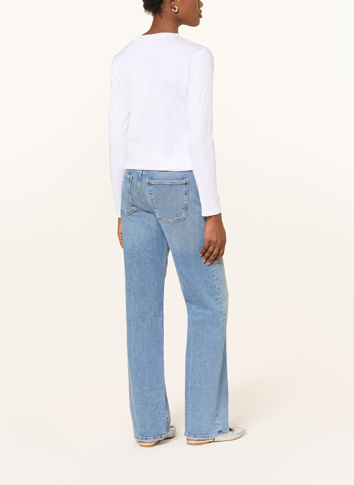 van Laack Longsleeve VL-MELLA-PB1 mit Schmucksteinen: WEISS