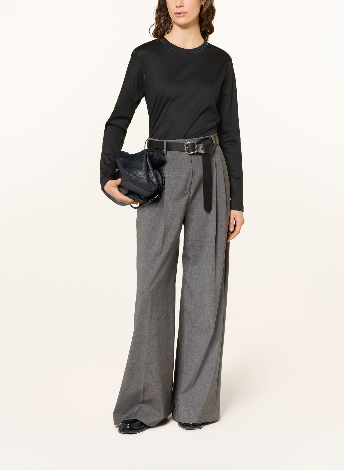 van Laack Longsleeve VL-MELLA-PB1 mit Schmucksteinen: SCHWARZ