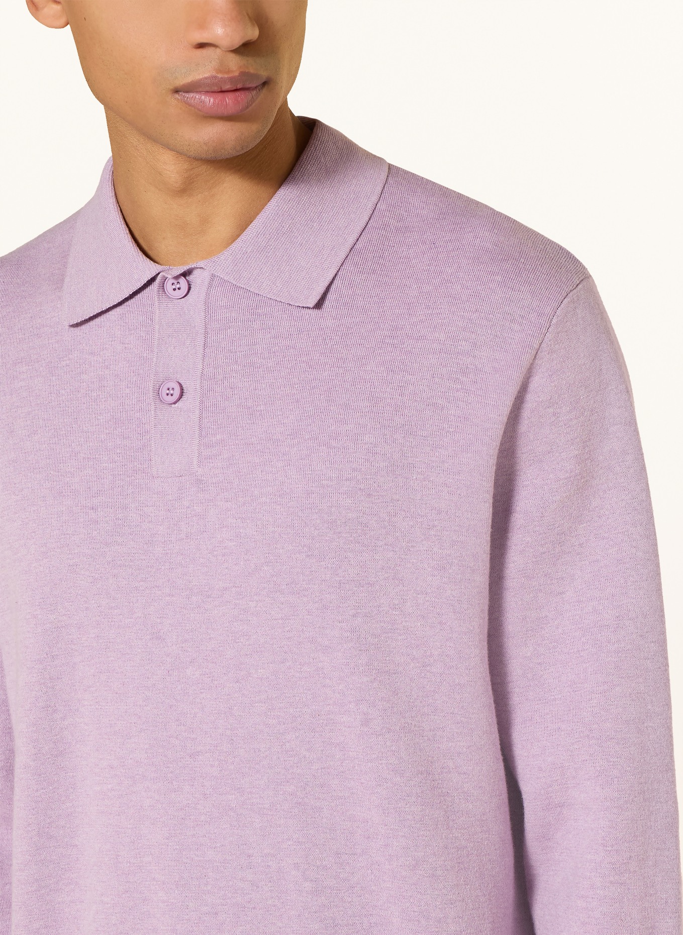 SAMSØE  SAMSØE SANINO knit polo shirt: LIGHT PURPLE