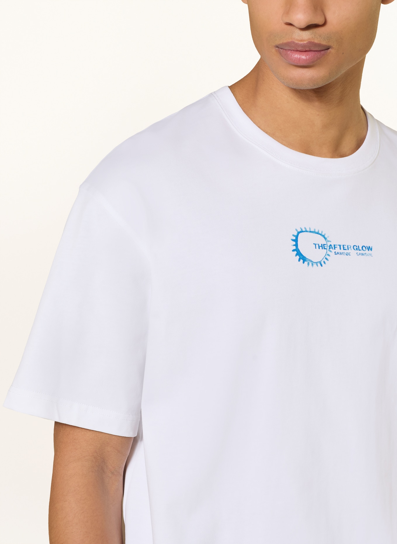 SAMSØE  SAMSØE SASTEVEN T-shirt: WHITE / BLUE