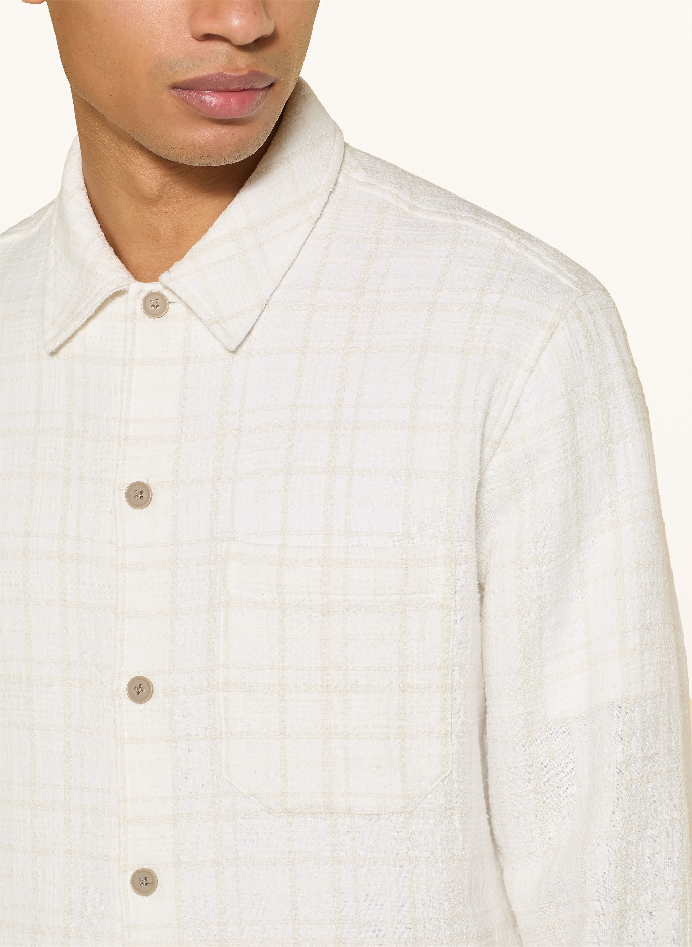 SAMSØE SAMSØE Bouclé-Overshirt SADAMON: ECRU / CREME