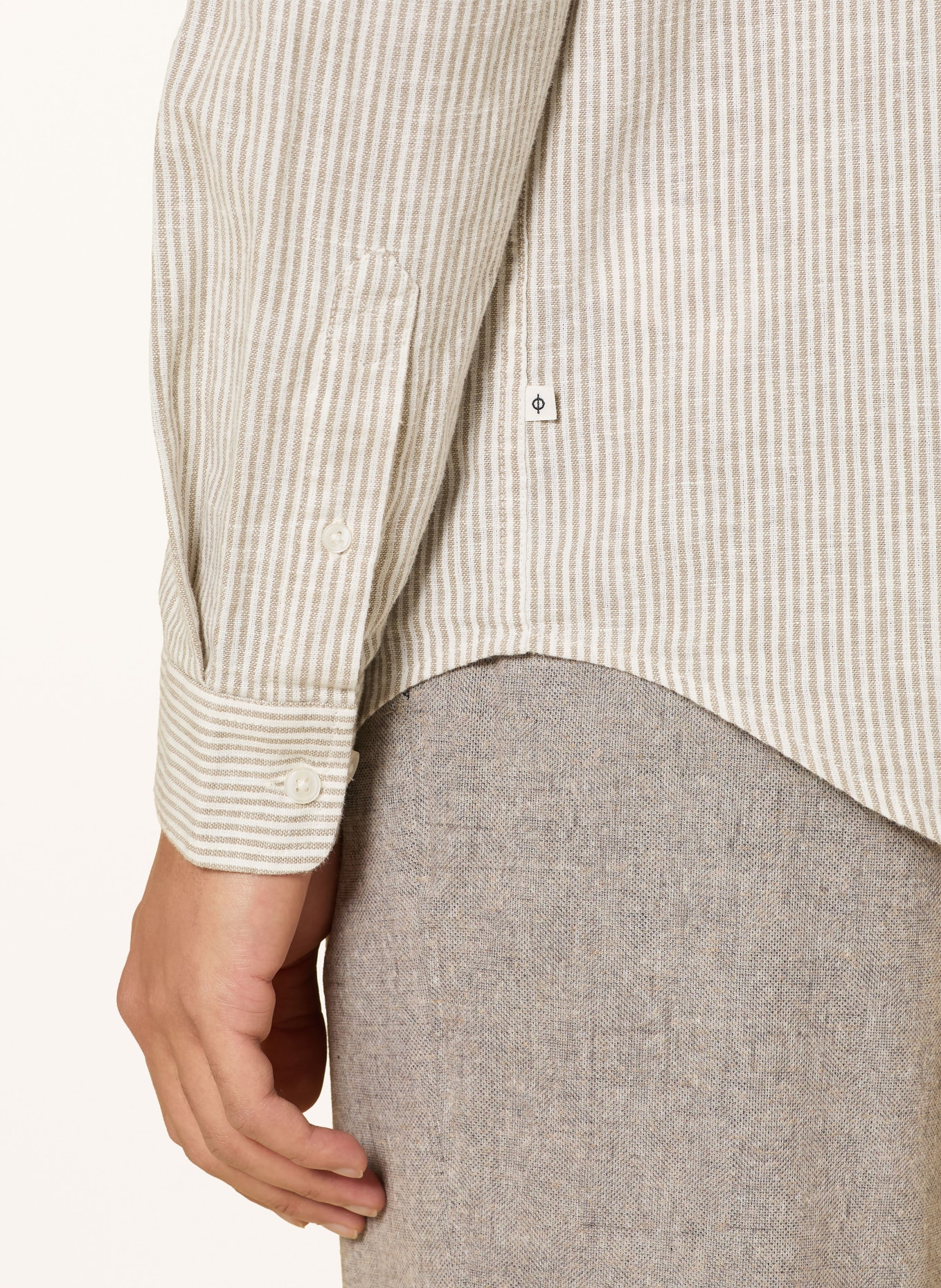 SAMSØE  SAMSØE Hemd SALIAM Comfort Fit mit Leinen: BEIGE / ECRU