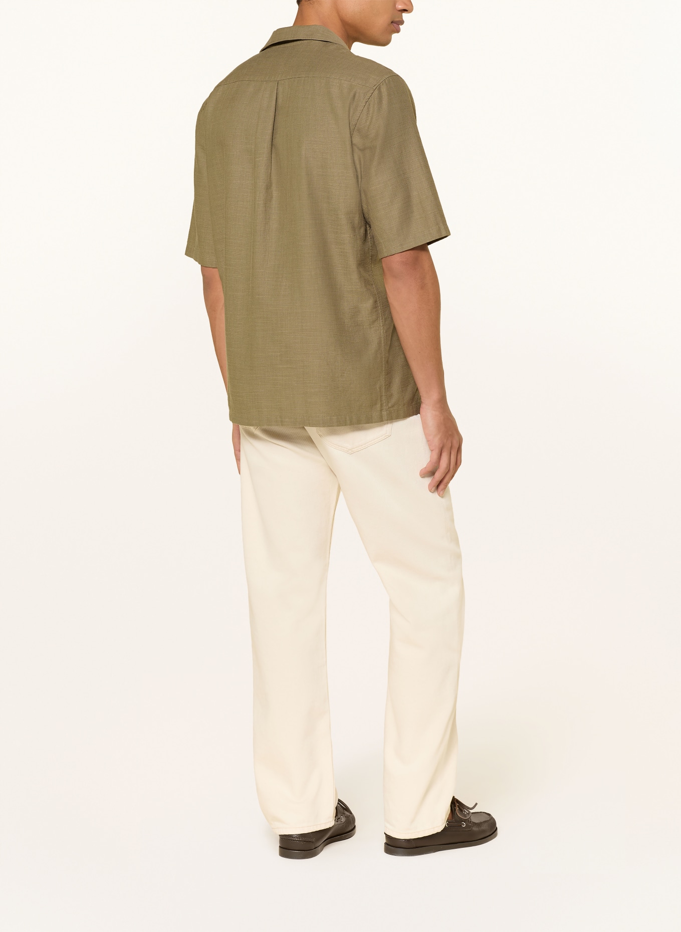 SAMSØE  SAMSØE Resorthemd SAOSCAR Comfort Fit: KHAKI / WEISS