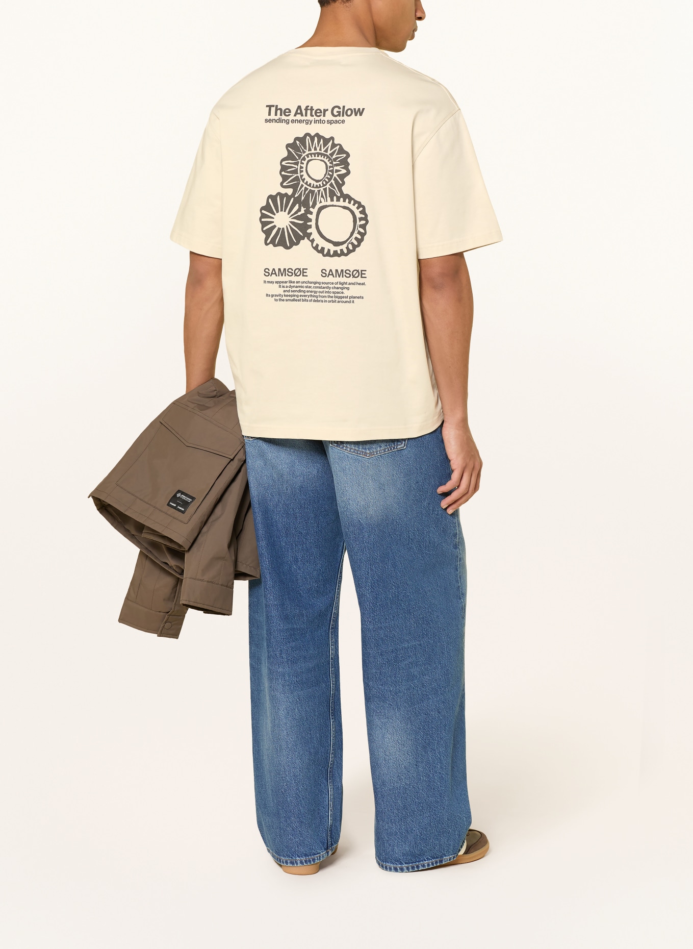 SAMSØE  SAMSØE SAUNI T-shirt: BEIGE / DARK BROWN