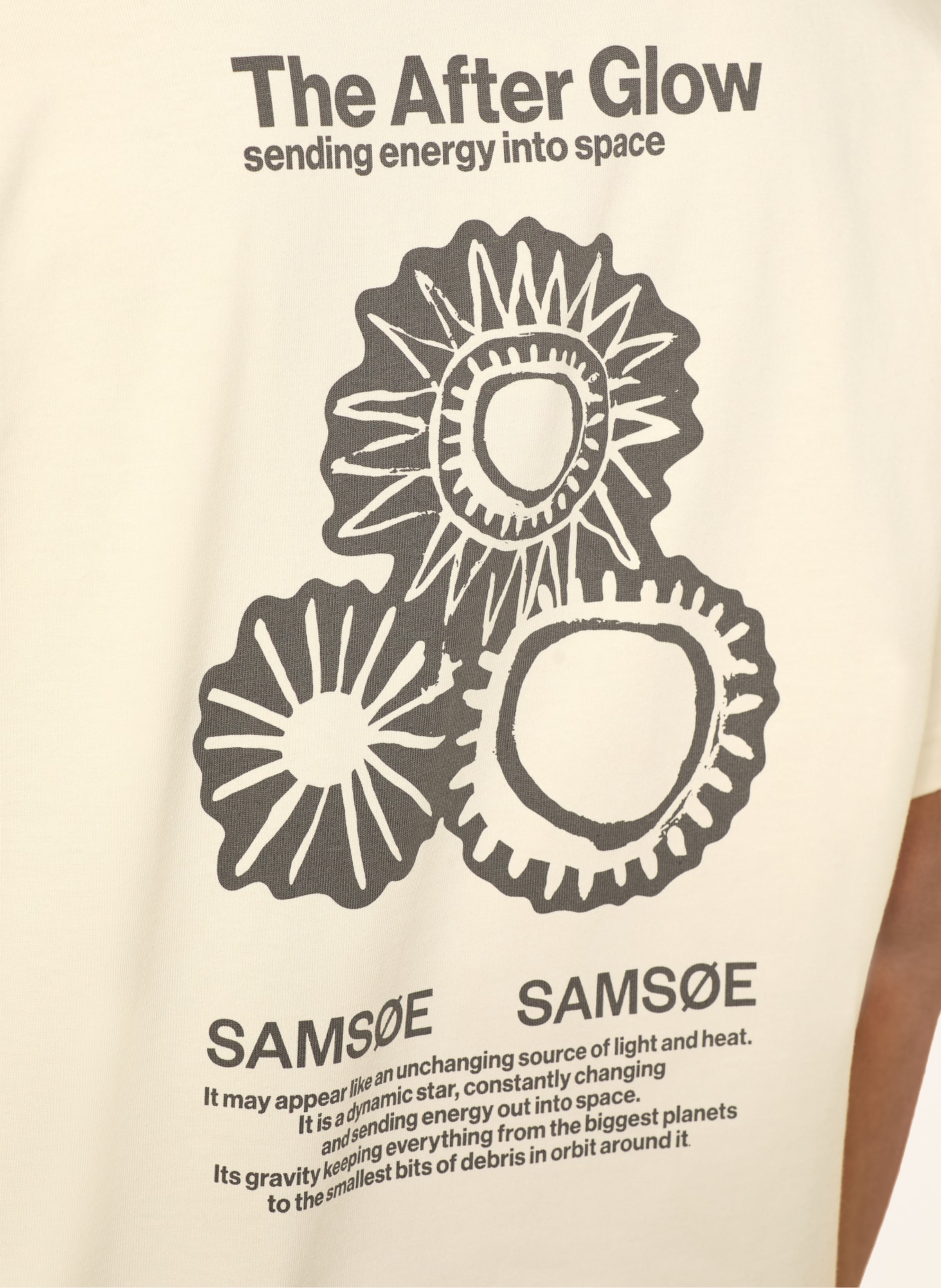 SAMSØE  SAMSØE SAUNI T-shirt: BEIGE / DARK BROWN