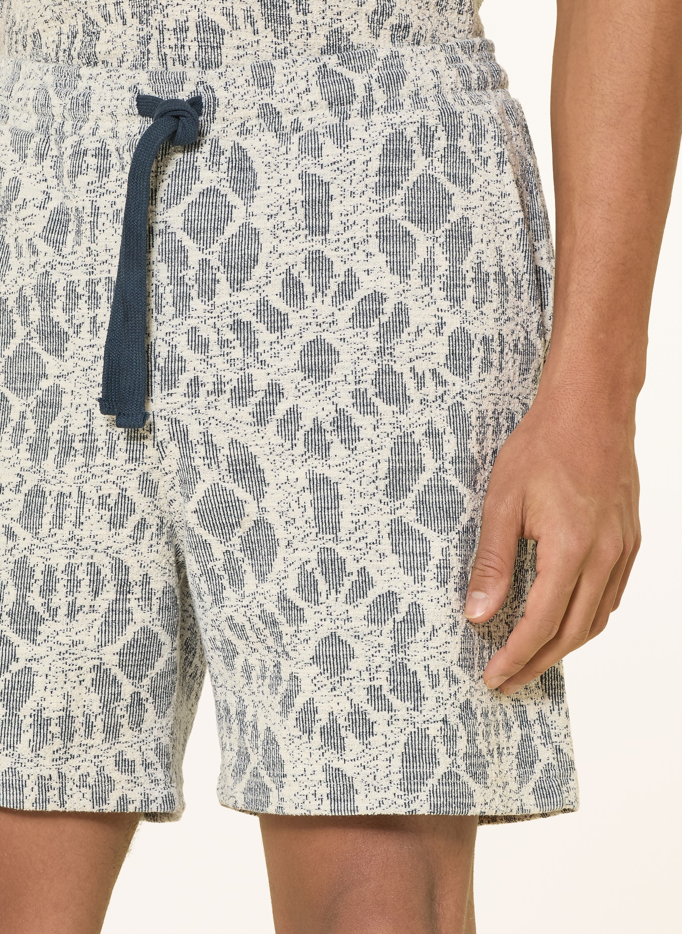 SAMSØE  SAMSØE Jersey shorts SAJABARI: ECRU / DARK BLUE