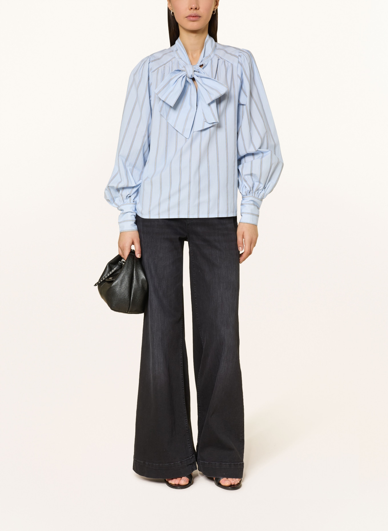 NEO NOIR Schluppenbluse JAZ: HELLBLAU / WEISS / SCHWARZ