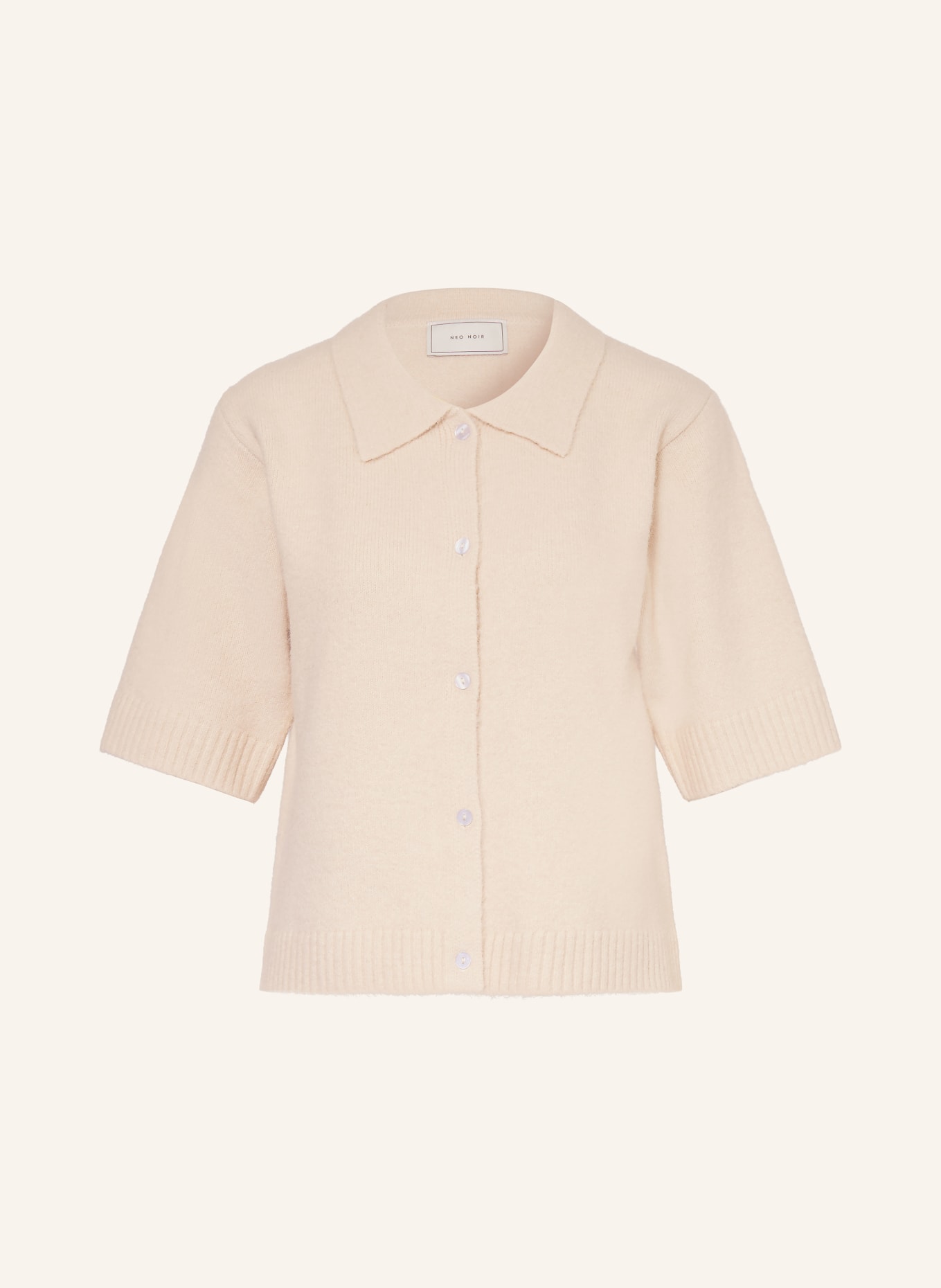 NEO NOIR CUNNA knit blouse with 3/4 sleeves: BEIGE