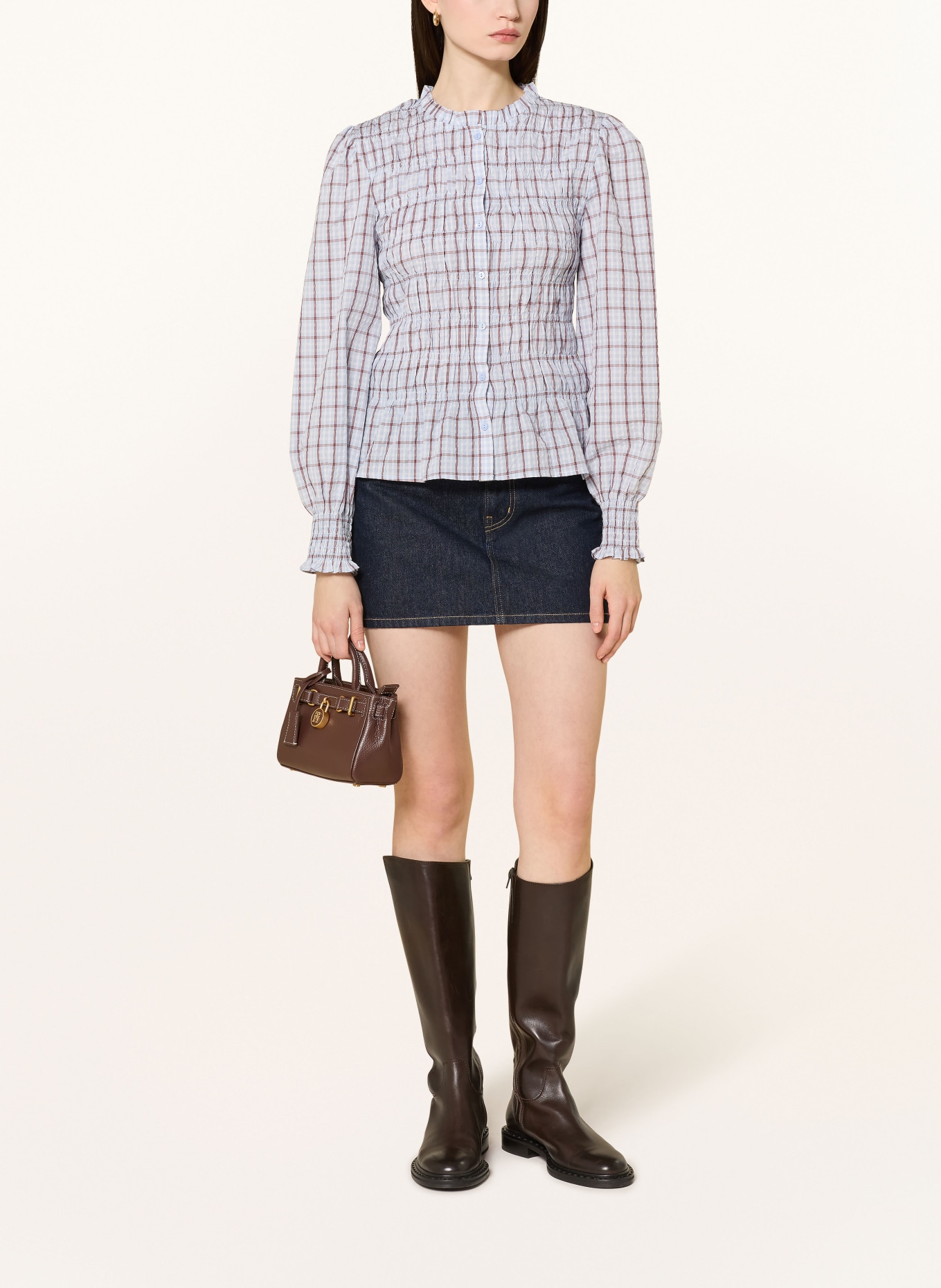 NEO NOIR Bluzka MOCCA: SZARONIEBIESKI / BRĄZOWY