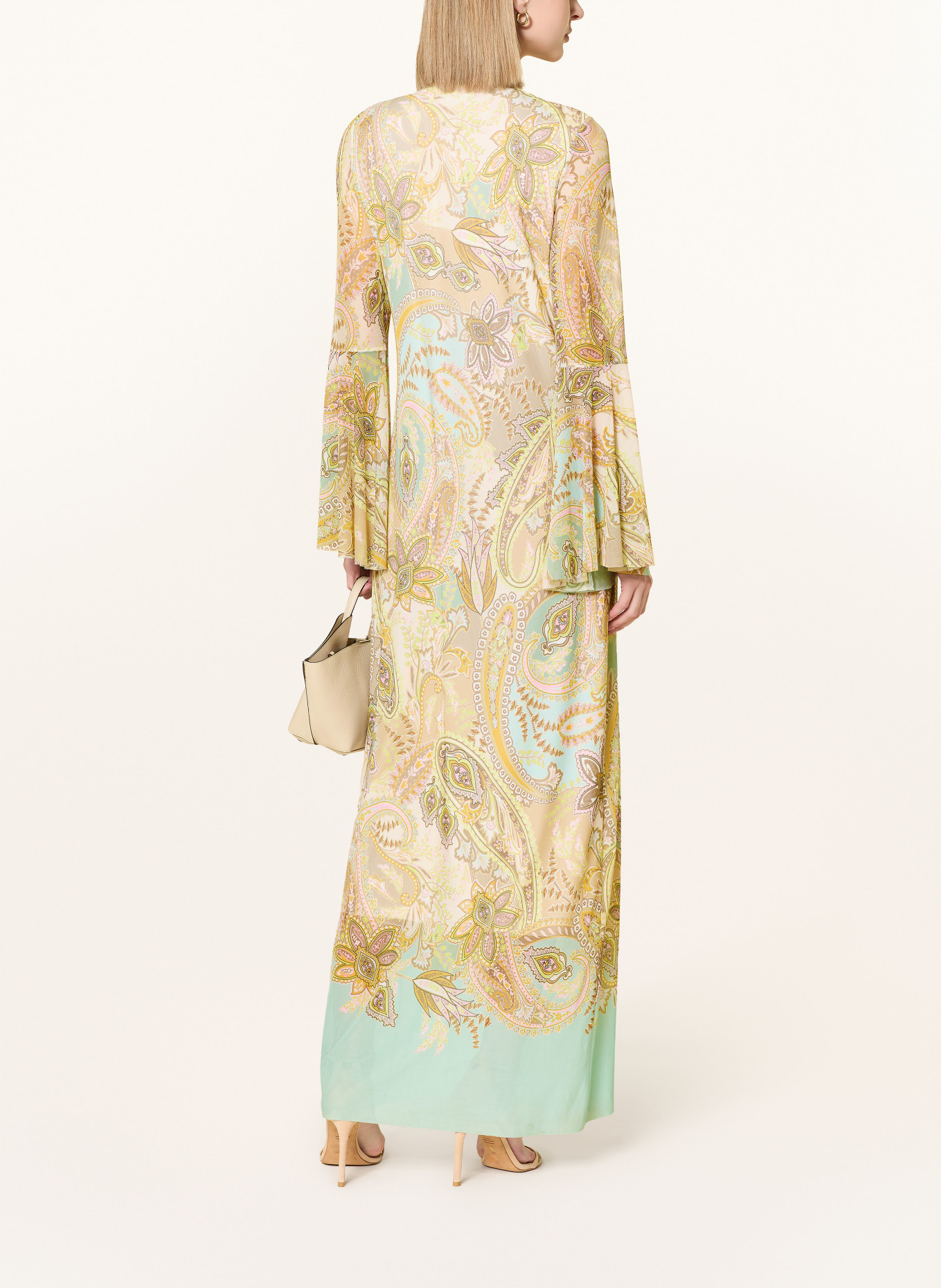 Ana Alcazar Mesh dress with gemstones: MINT / PINK / DARK YELLOW