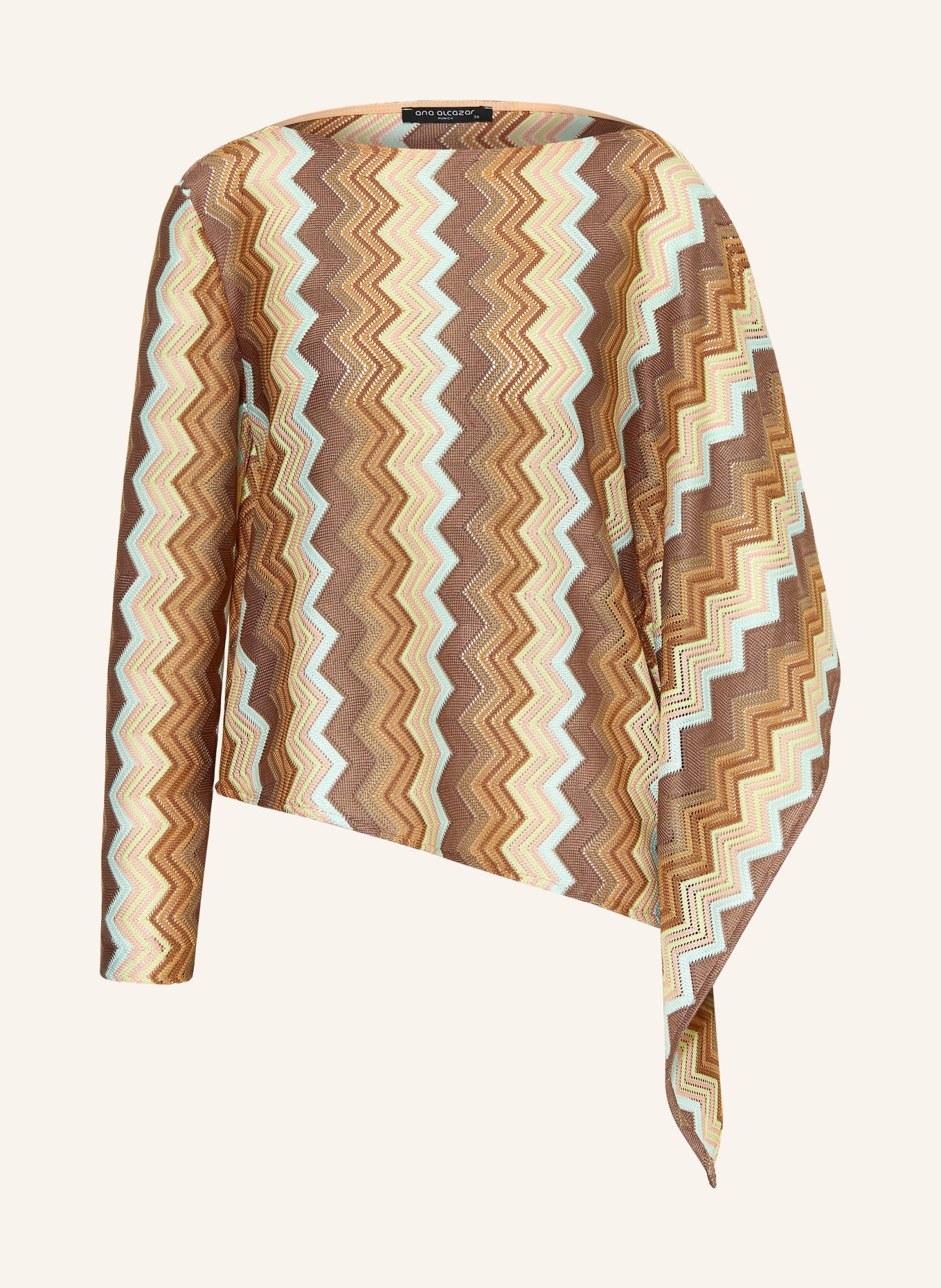 Ana Alcazar Poncho: BRAUN / HELLGELB / MINT