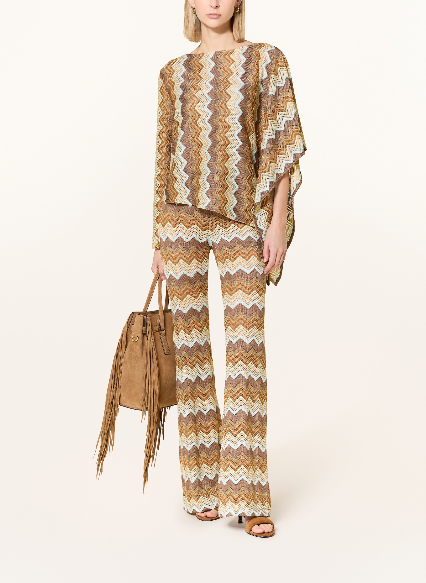 Ana Alcazar Poncho: BRAUN / HELLGELB / MINT