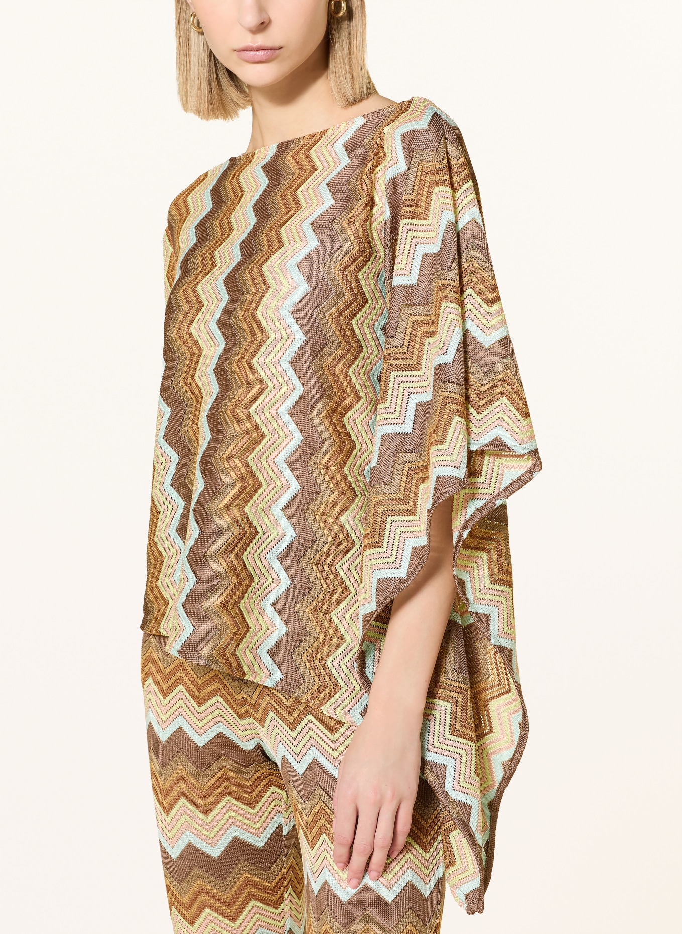 Ana Alcazar Poncho: BRAUN / HELLGELB / MINT