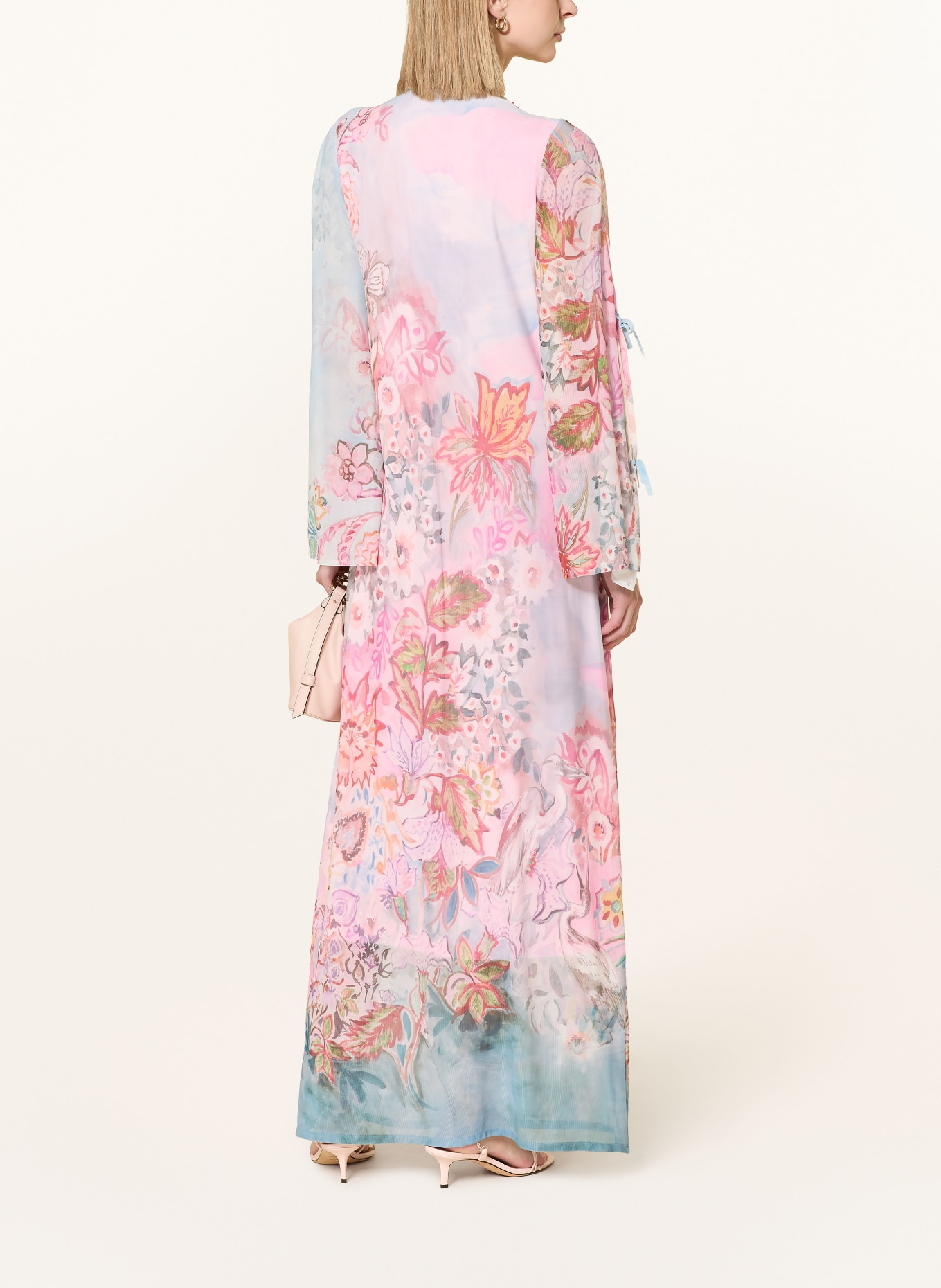 Ana Alcazar Robe en maille avec pierres précieuses: BLEU CLAIR / ROSE / GRIS CLAIR