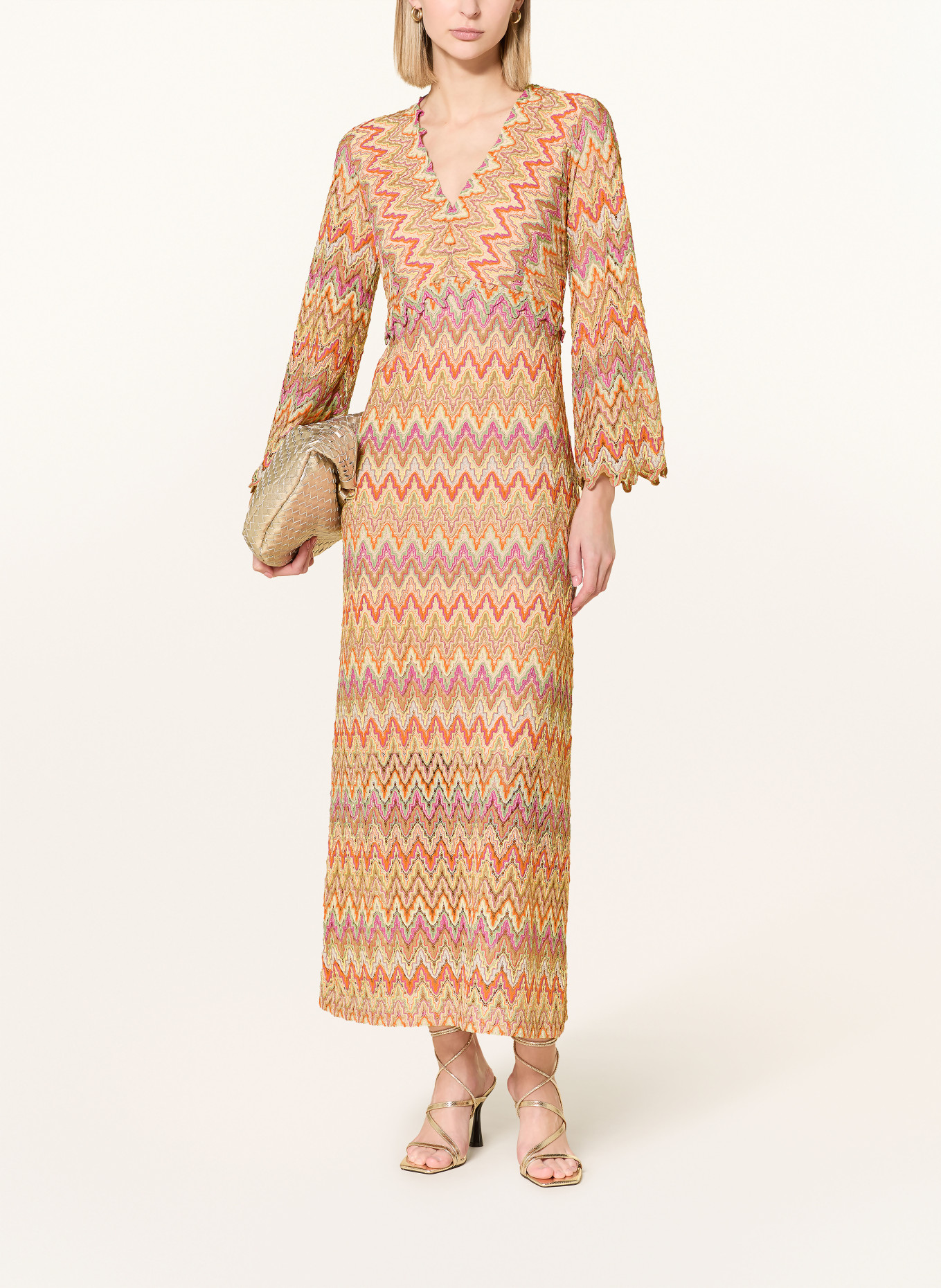 Ana Alcazar Dress with glitter thread: ORANGE / PURPLE / GREEN