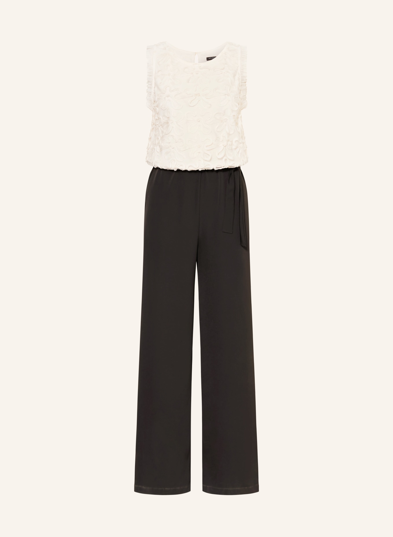 Ana Alcazar Combinaison à volants: ÉCRU / NOIR