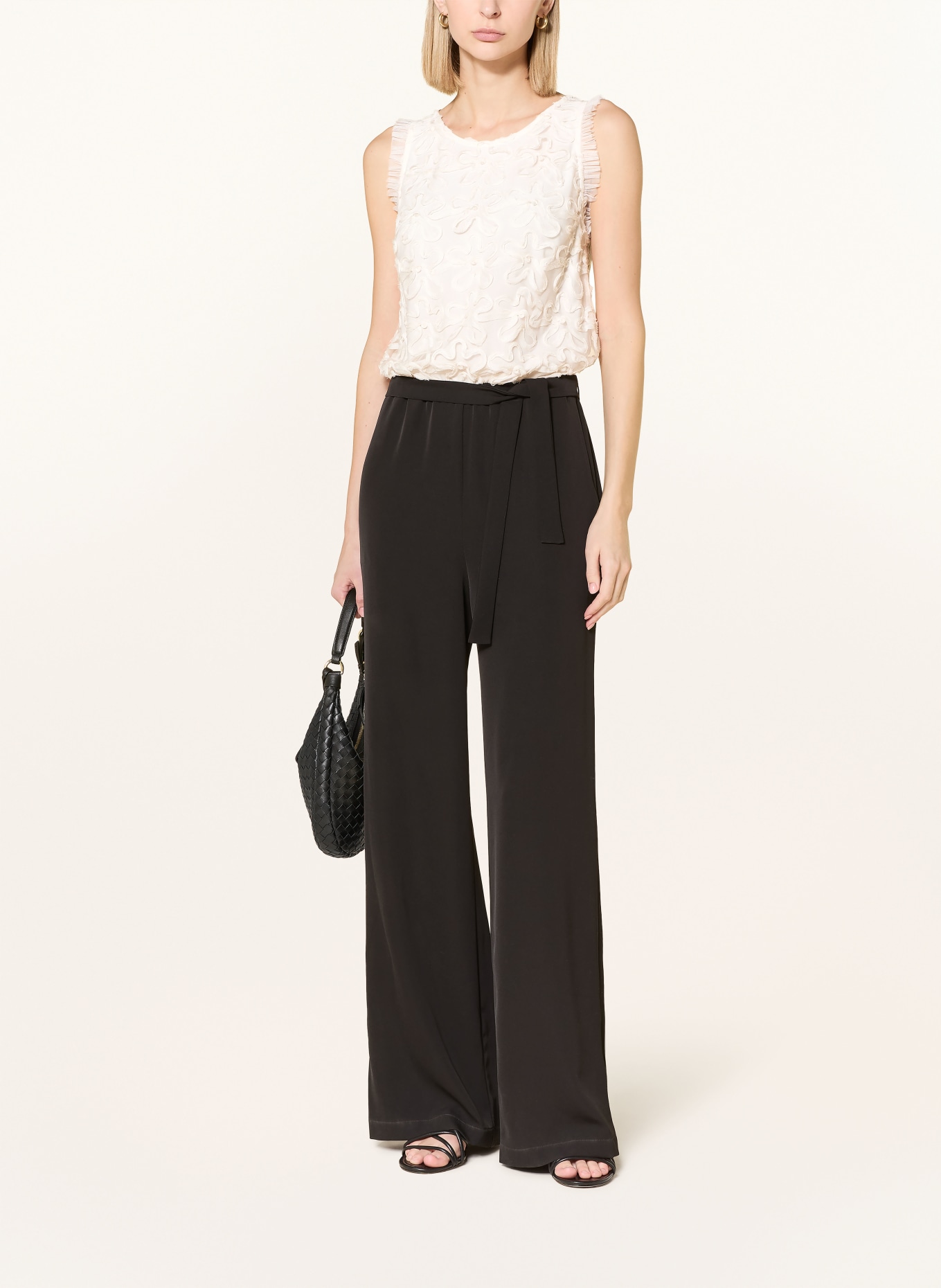 Ana Alcazar Combinaison à volants: ÉCRU / NOIR