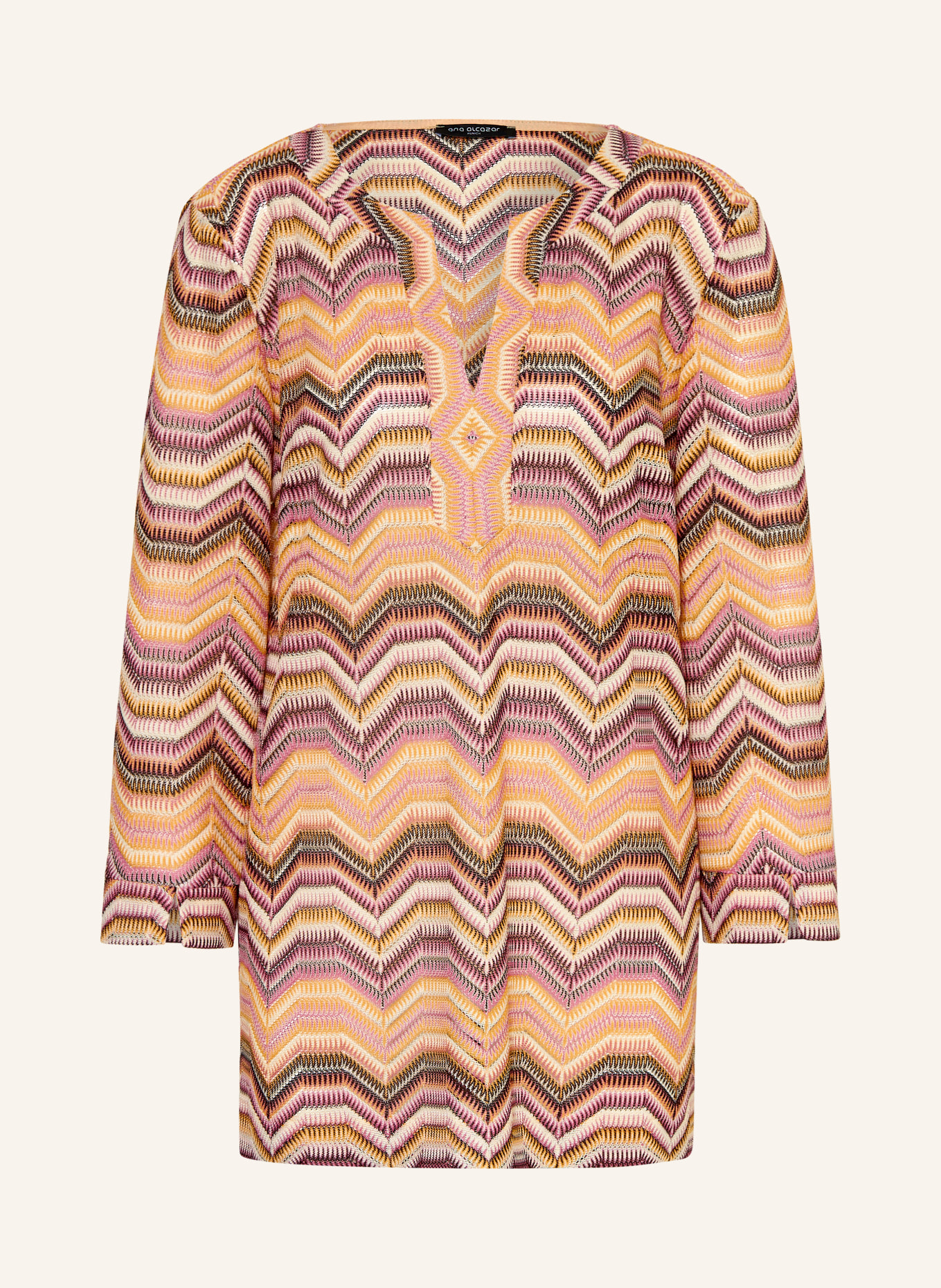 Ana Alcazar Tunika: ORANGE / CREME / DUNKELLILA